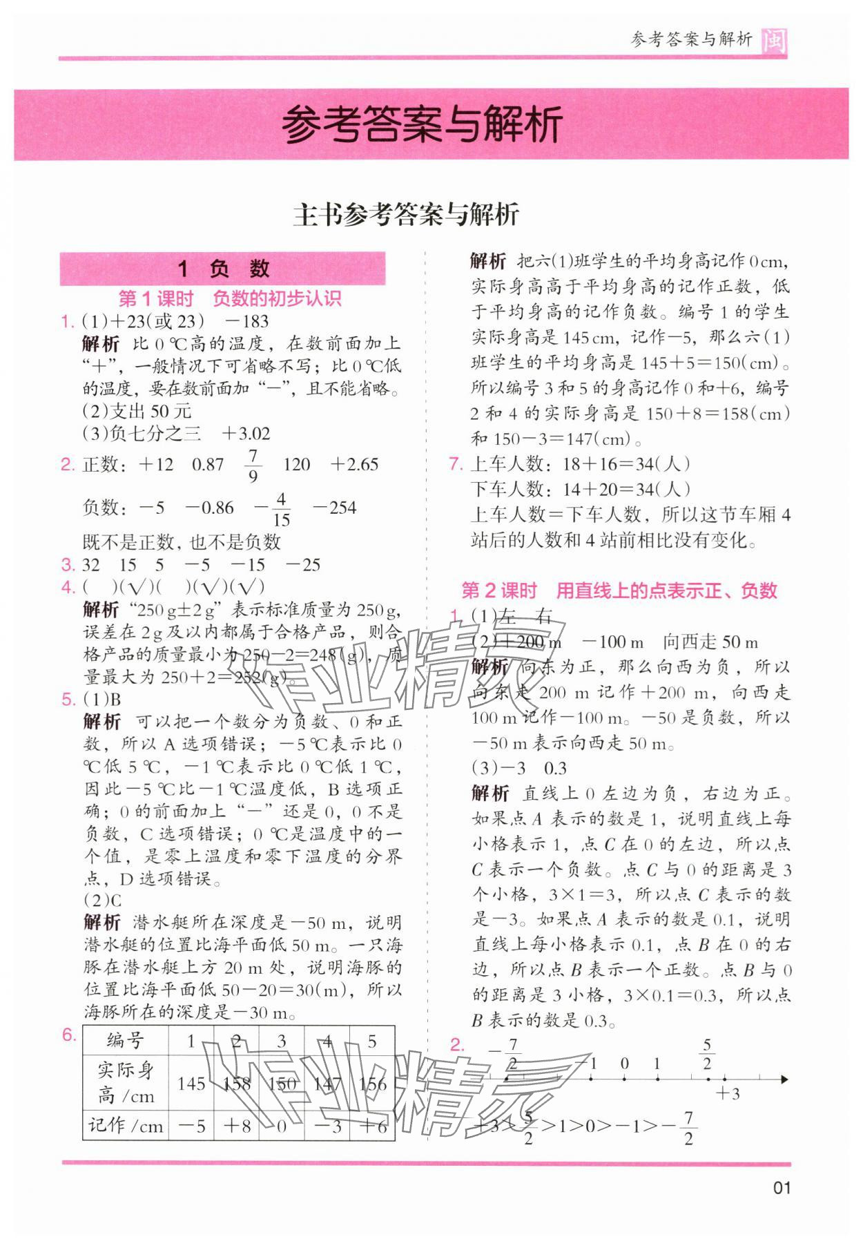 2024年木頭馬分層課課練六年級數(shù)學(xué)下冊人教版福建專版 第1頁