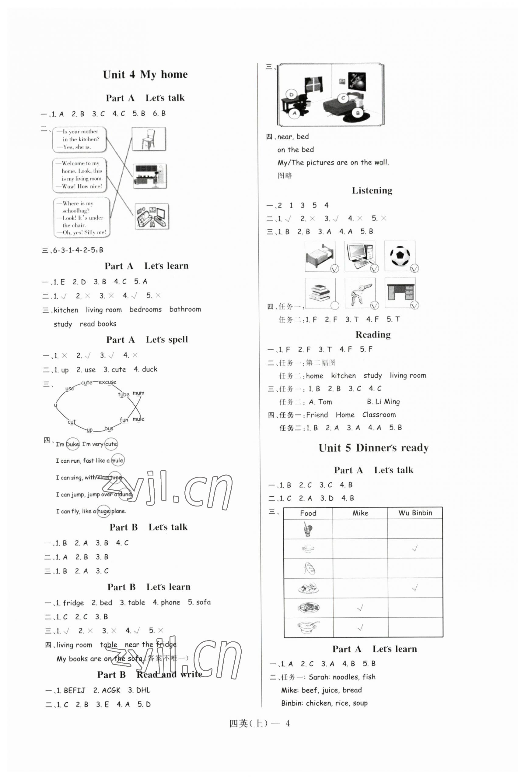 2023年小學(xué)學(xué)習(xí)好幫手四年級英語上冊人教版 第4頁