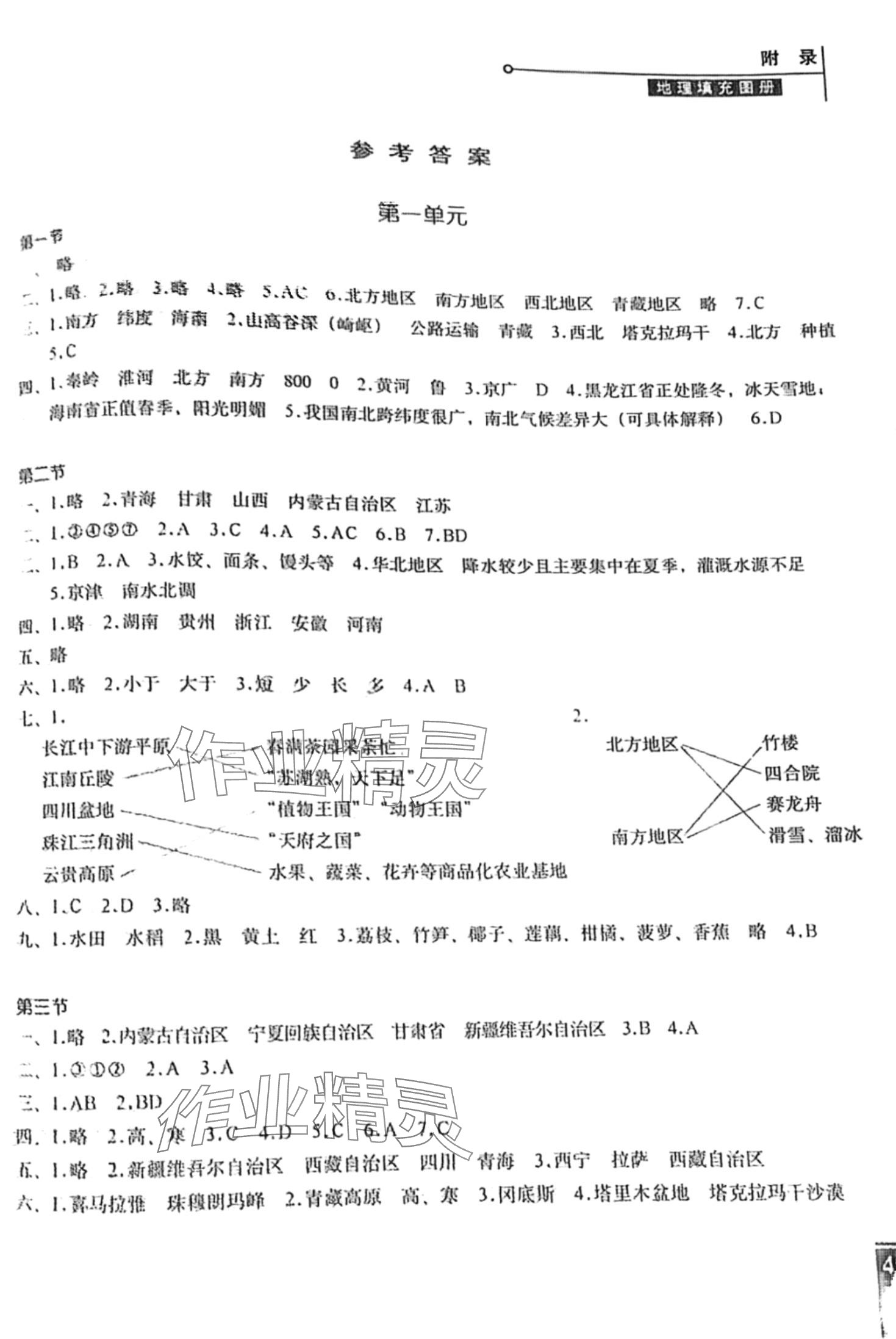 2024年填充圖冊八年級地理下冊 第1頁