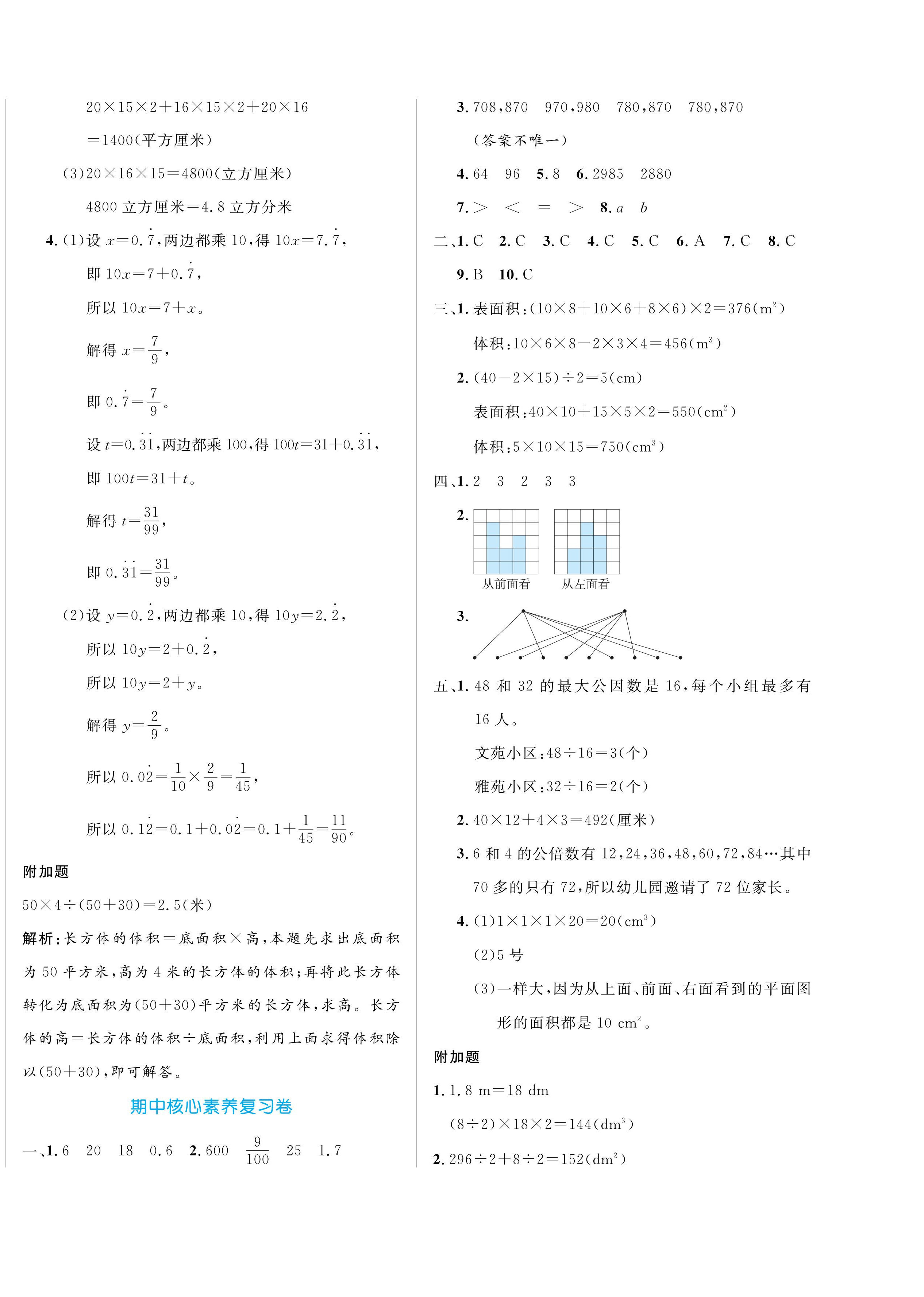 2024年黄冈名卷五年级数学下册人教版 第4页
