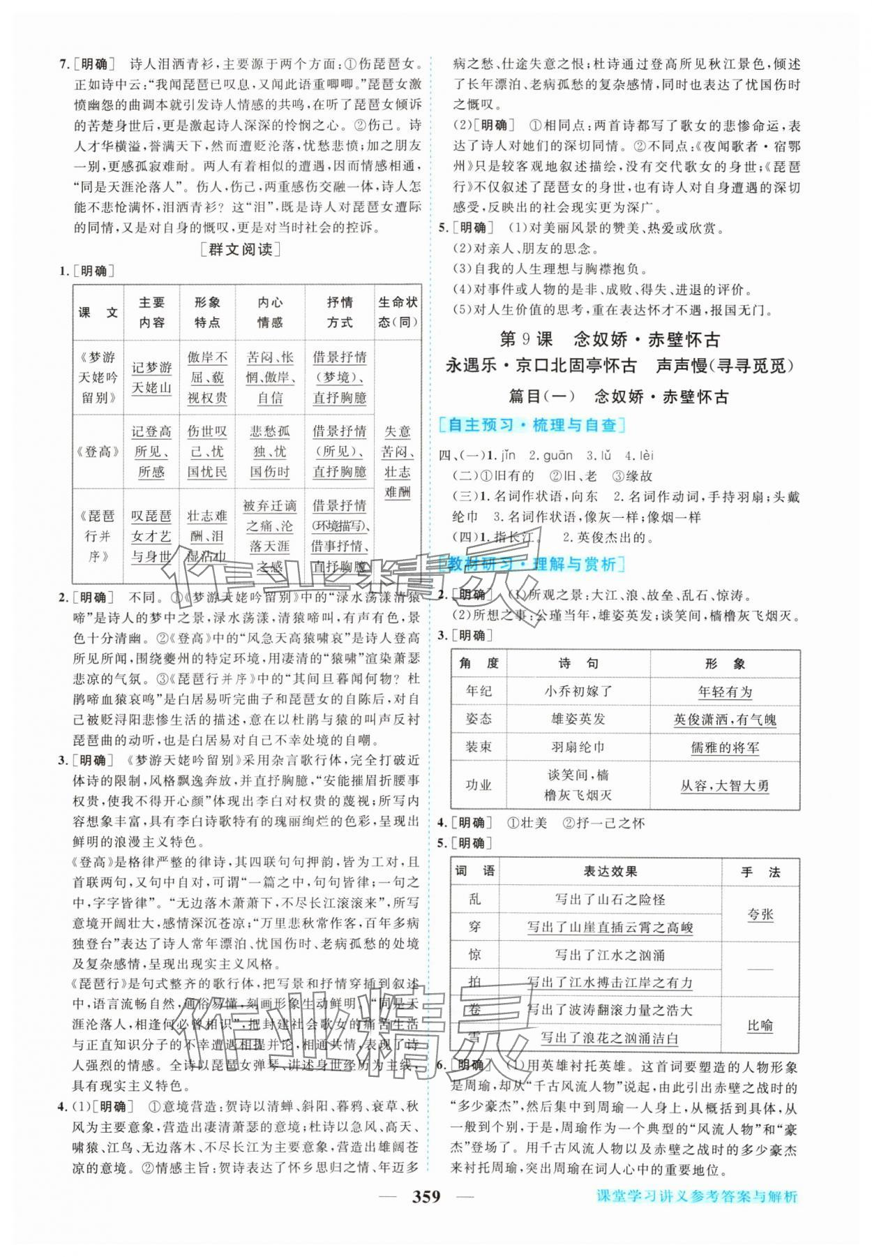 2024年新坐標(biāo)同步練習(xí)高中語(yǔ)文必修上冊(cè)人教版 參考答案第18頁(yè)