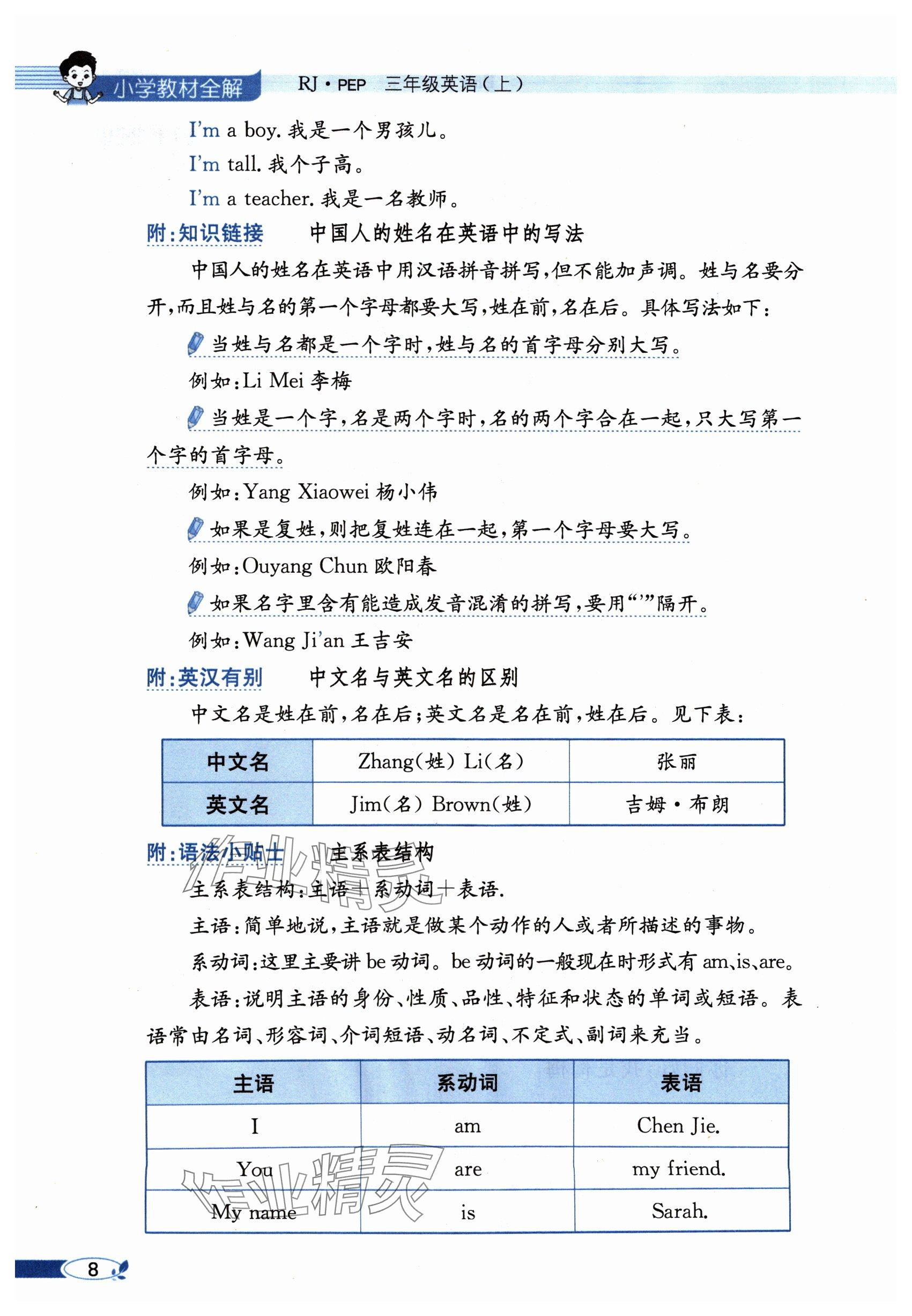 2024年教材課本三年級(jí)英語(yǔ)上冊(cè)人教版 第8頁(yè)