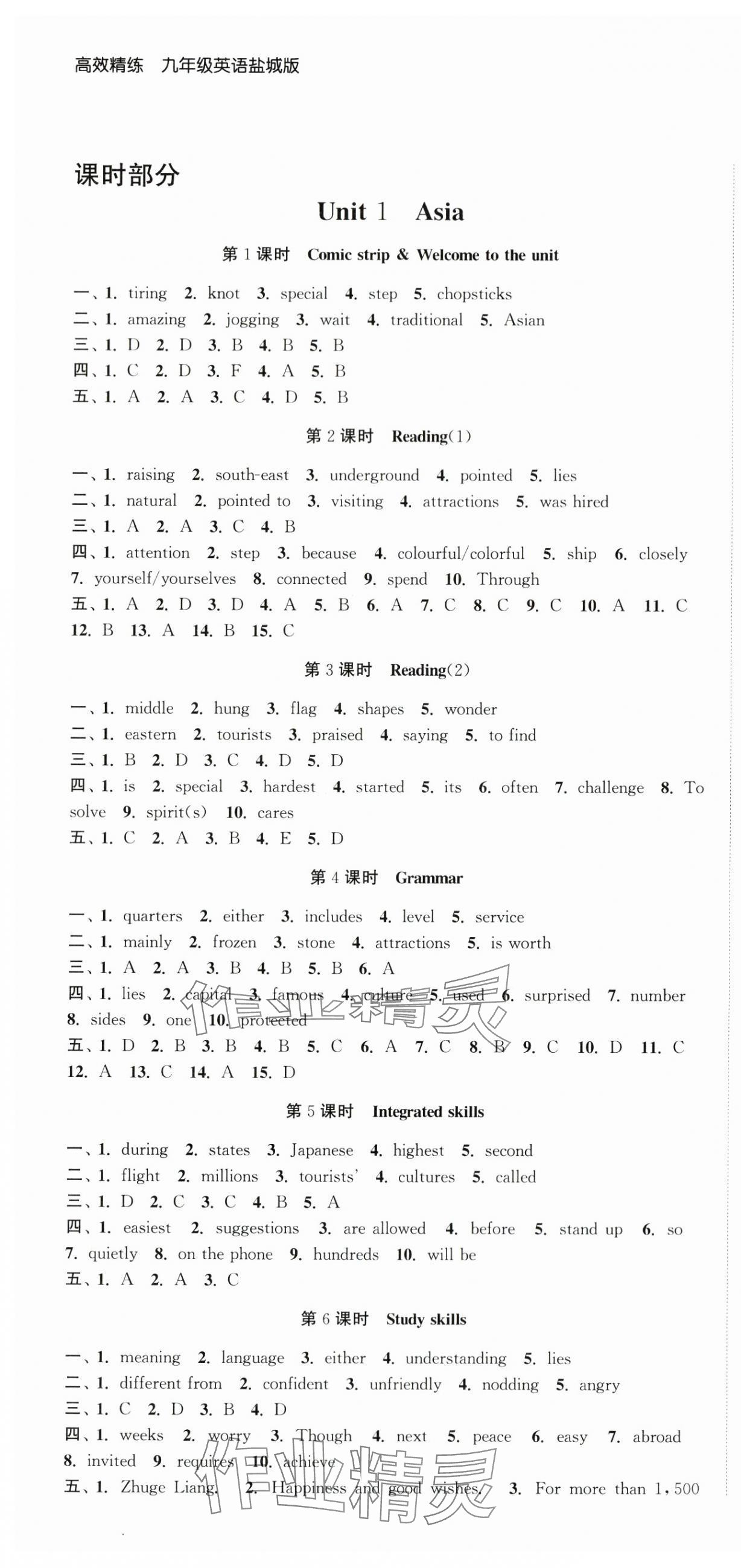 2024年高效精練九年級(jí)英語(yǔ)下冊(cè)譯林版 第1頁(yè)