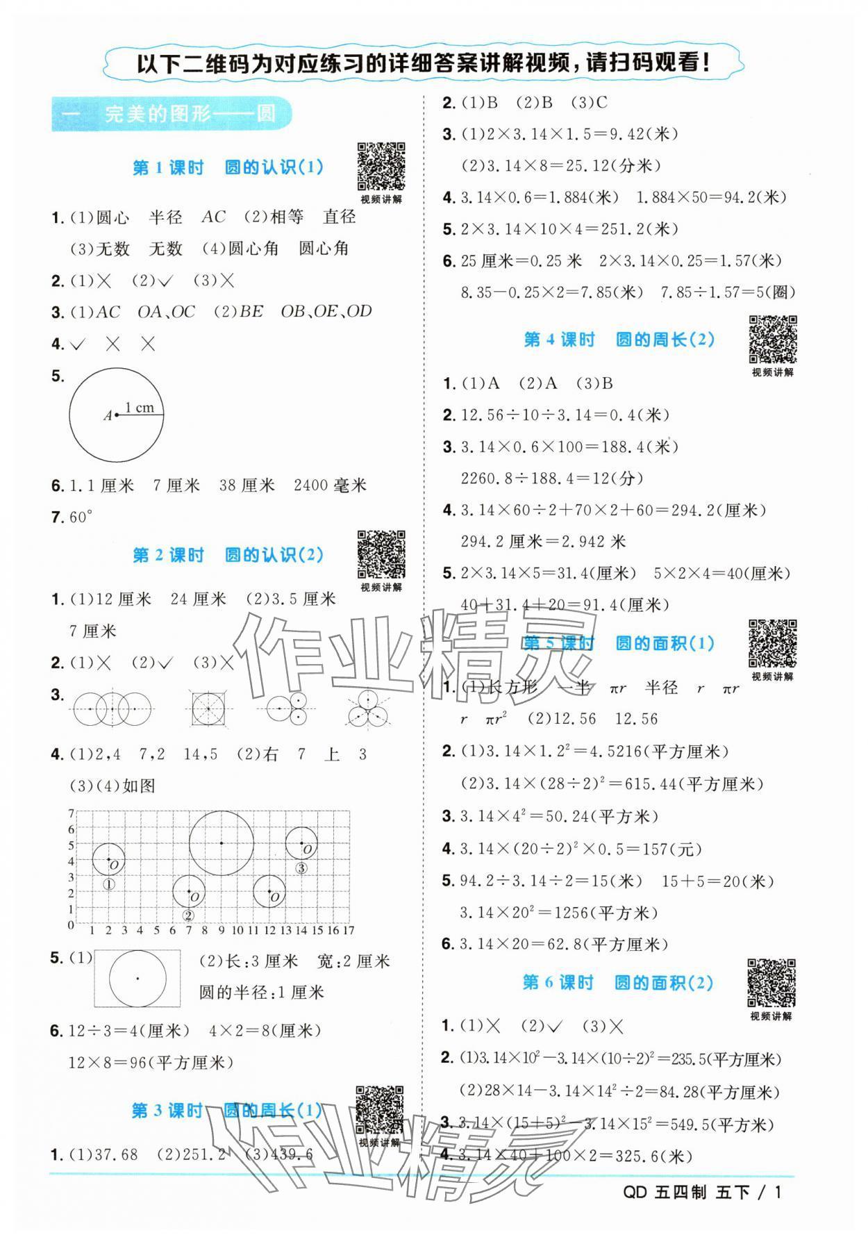 2024年陽(yáng)光同學(xué)課時(shí)優(yōu)化作業(yè)五年級(jí)數(shù)學(xué)下冊(cè)青島版五四制 參考答案第1頁(yè)