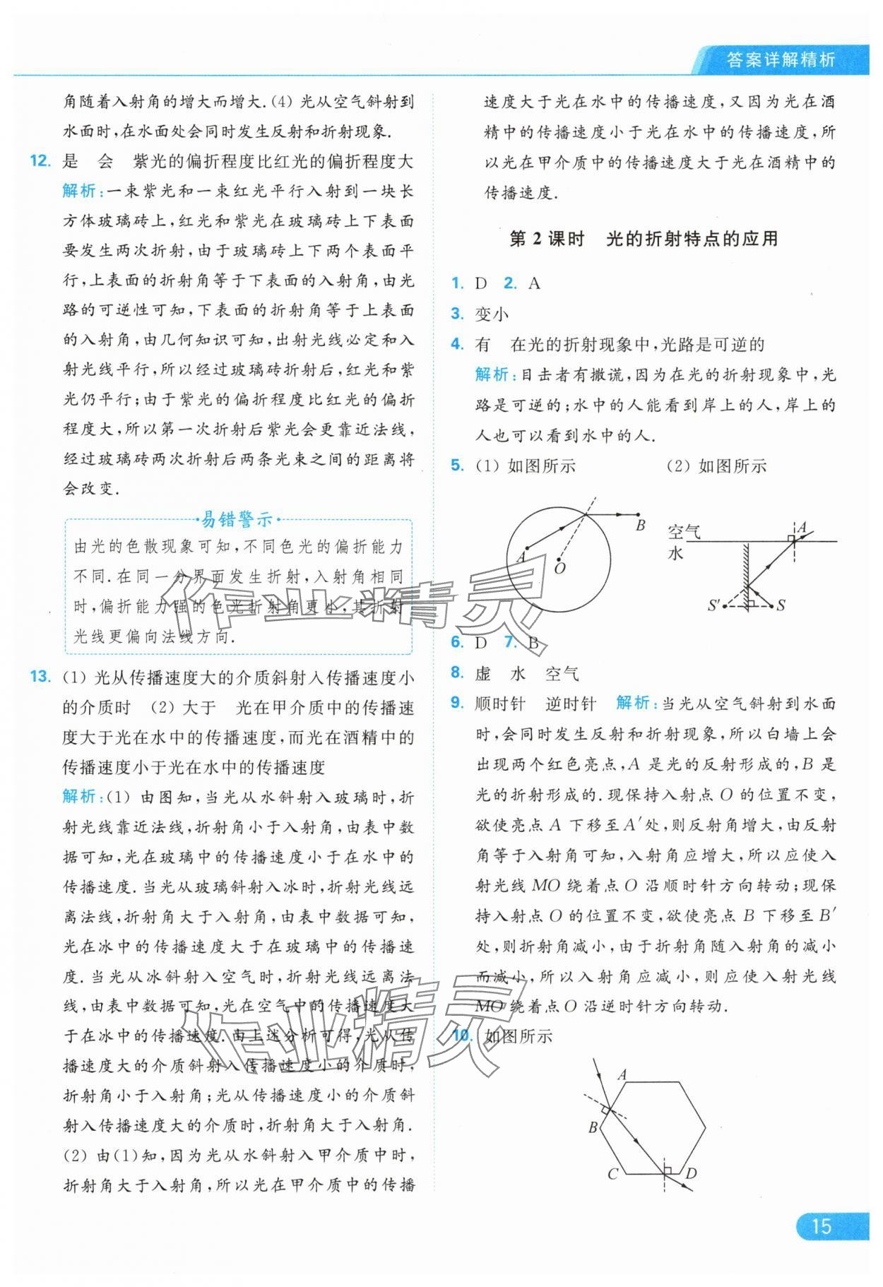 2024年亮点给力提优课时作业本八年级物理上册苏科版 第17页