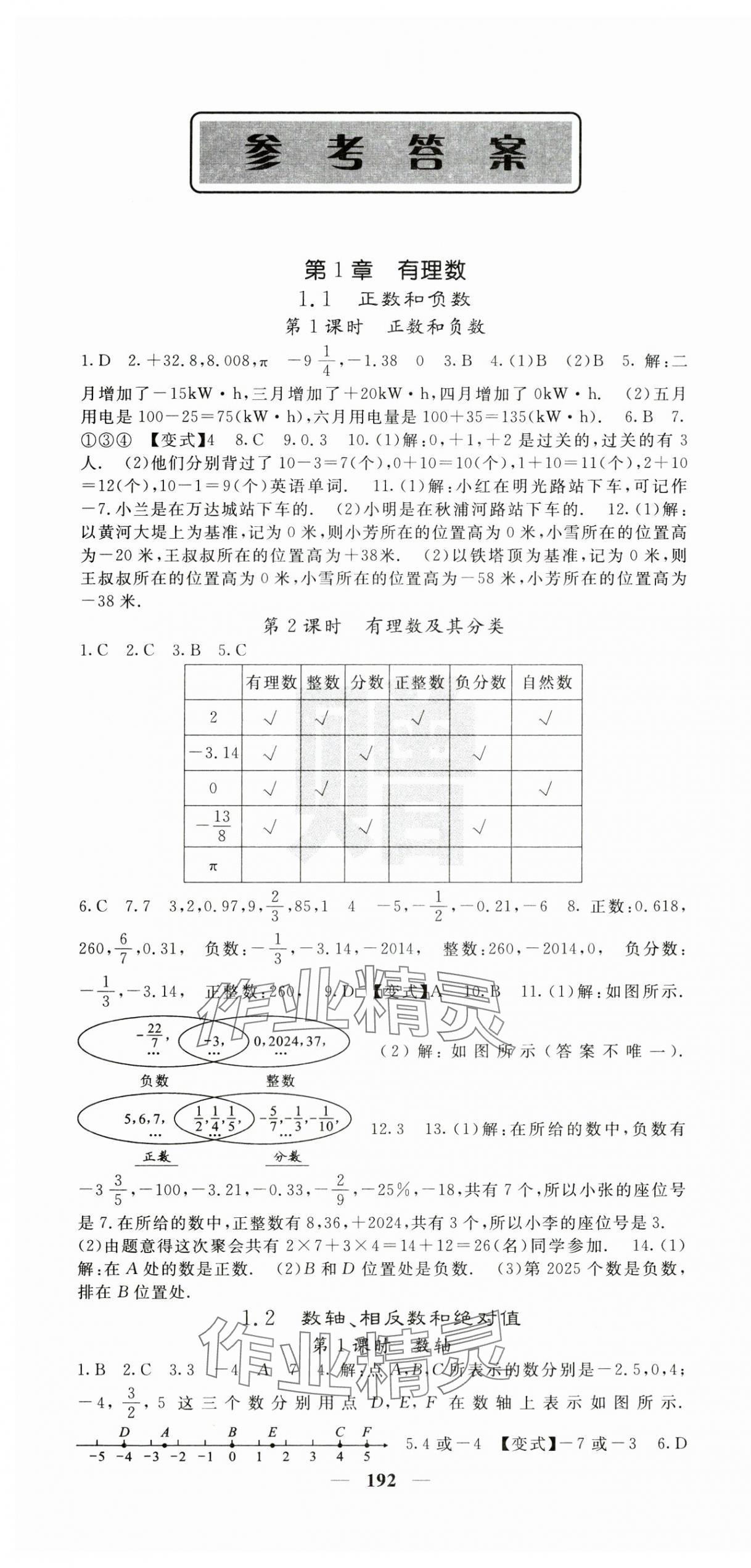 2024年課堂點(diǎn)睛七年級數(shù)學(xué)上冊滬科版 第1頁