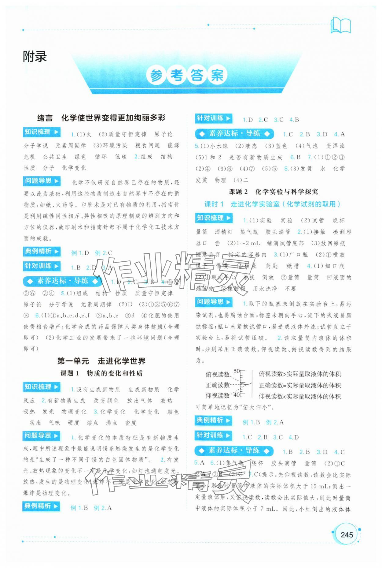 2024年新课程学习与测评同步学习九年级化学全一册人教版 第1页