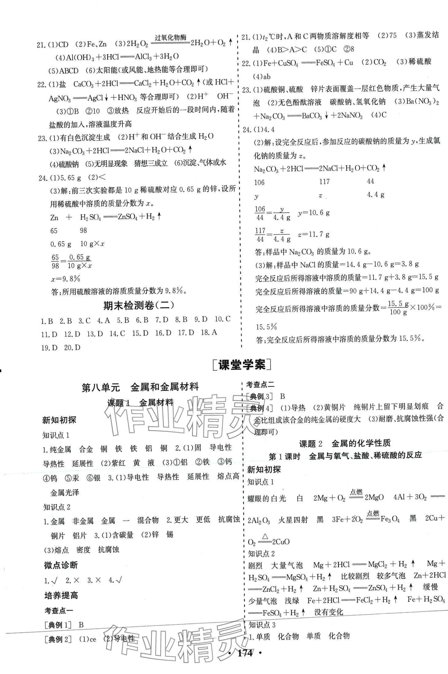 2024年初中知识与能力测试卷九年级化学下册人教版 第3页