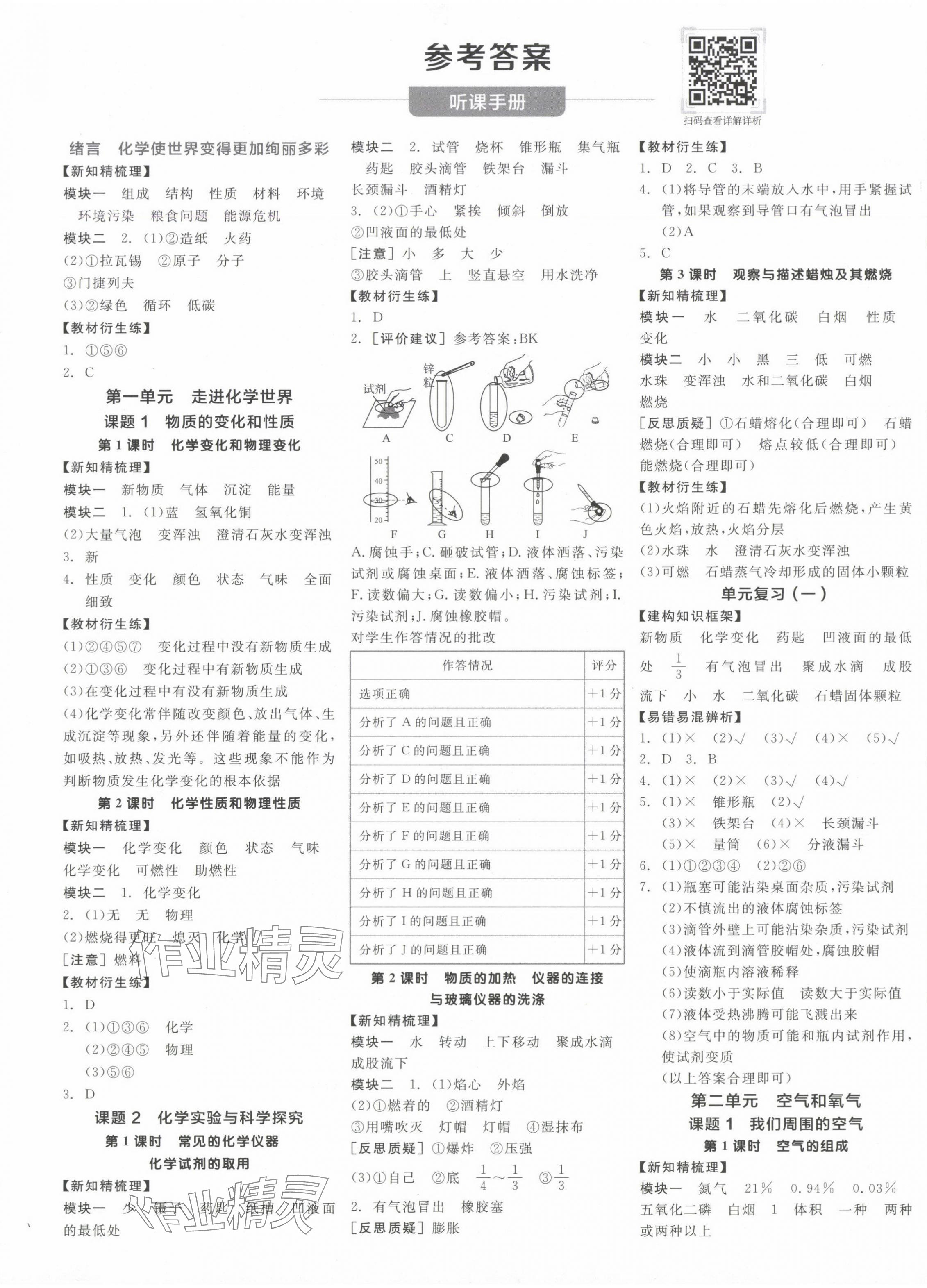 2024年全品学练考九年级化学全一册人教版广东专版 第1页