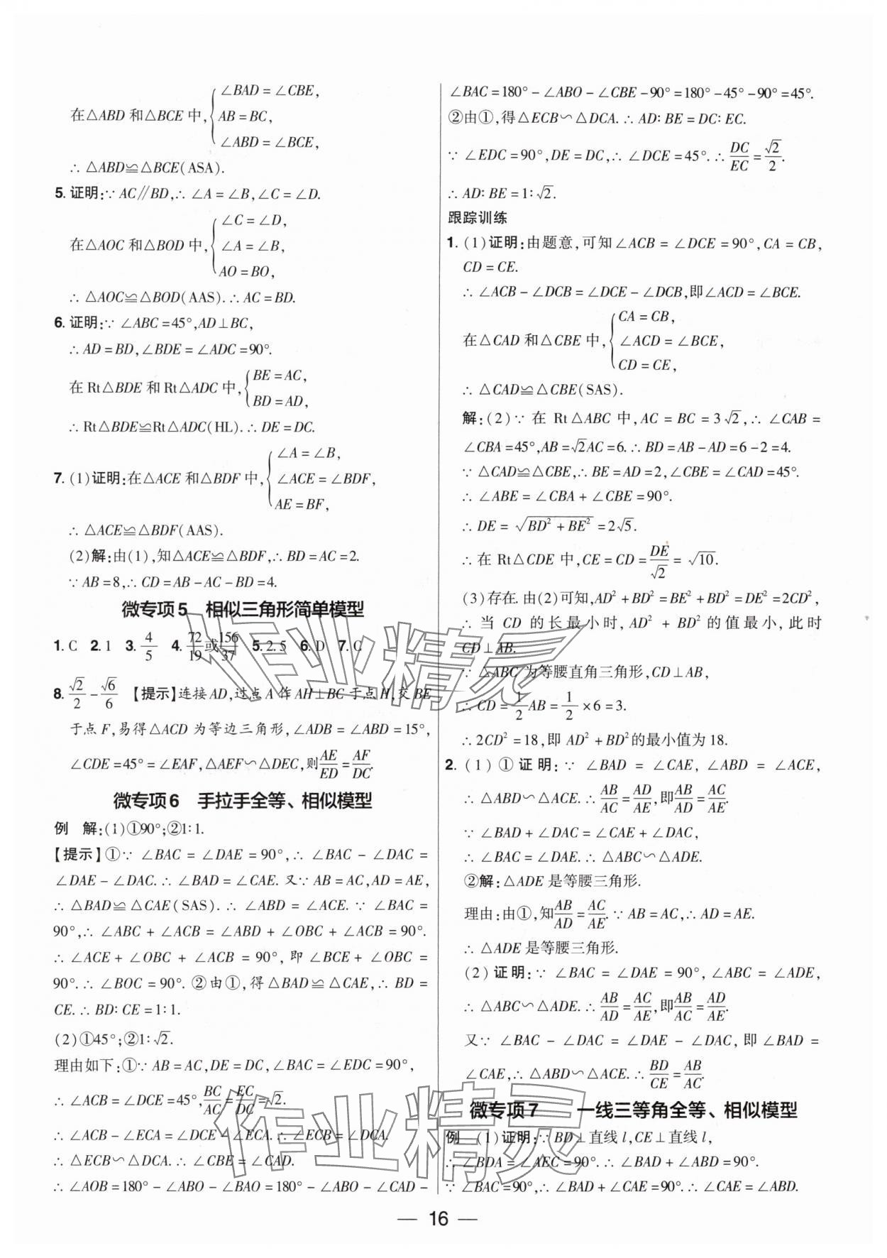 2024年鼎成中考精准提分数学广东专版 参考答案第15页