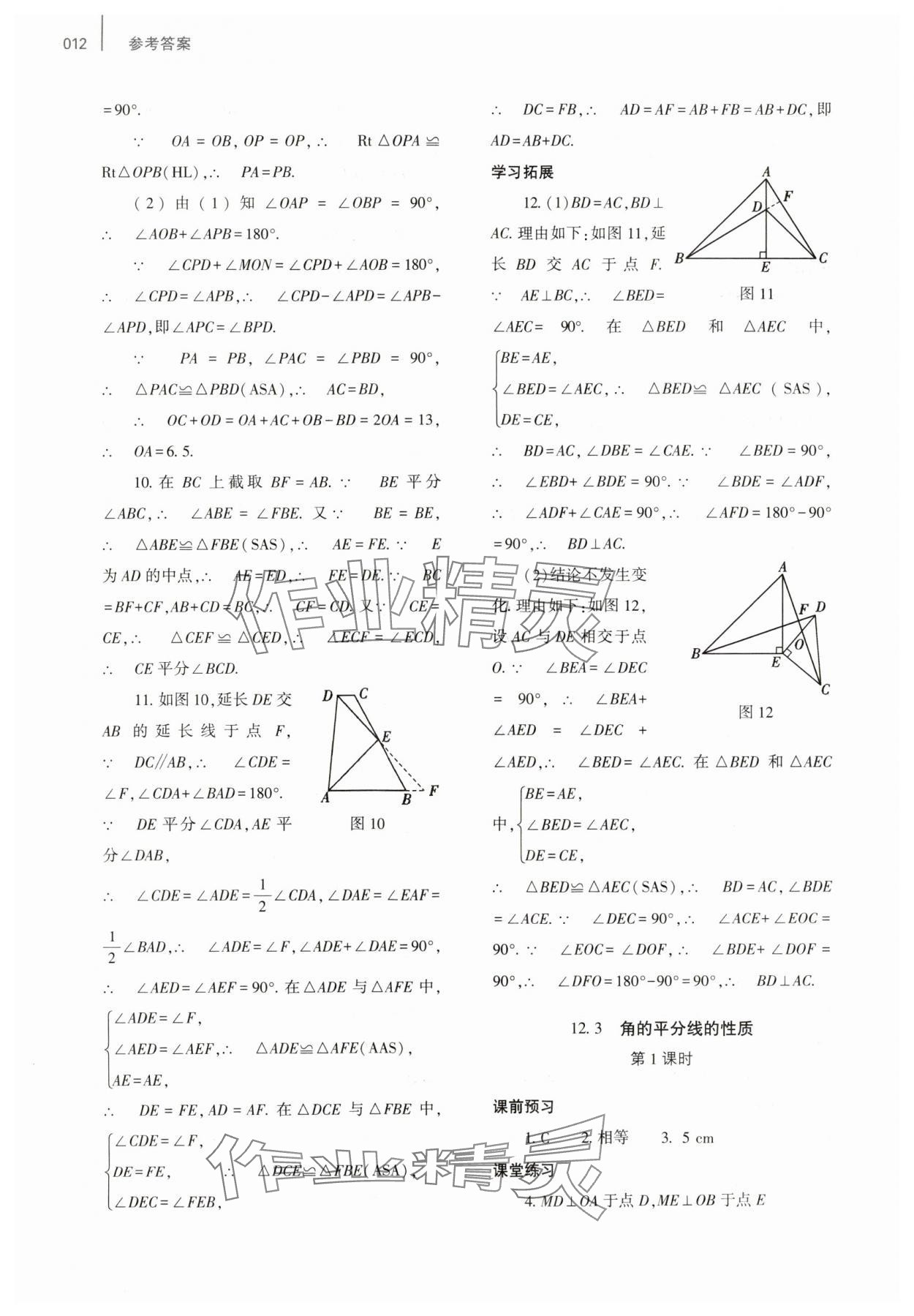 2023年基礎(chǔ)訓(xùn)練大象出版社八年級(jí)數(shù)學(xué)上冊(cè)人教版 參考答案第12頁(yè)