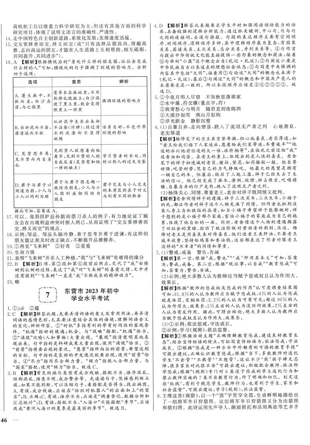 2024年學(xué)考A+卷山東省中考真題匯編語文中考 第8頁