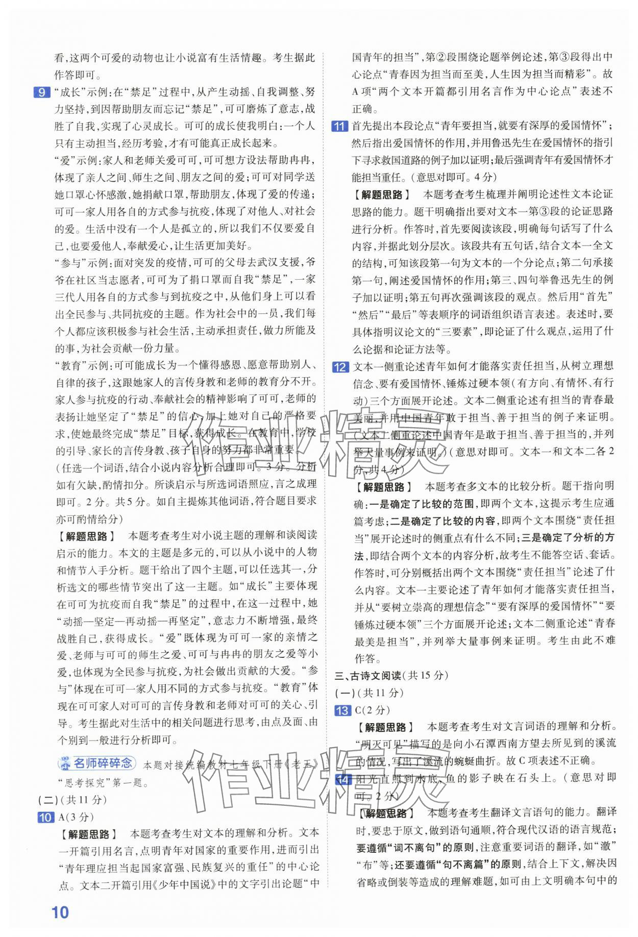 2024年金考卷45套汇编语文河南专版 第10页