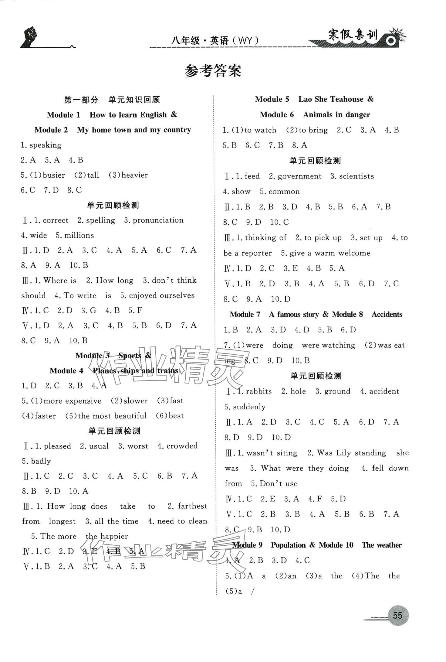 2024年寒假集訓(xùn)合肥工業(yè)大學(xué)出版社八年級(jí)英語(yǔ)外研版 第1頁(yè)