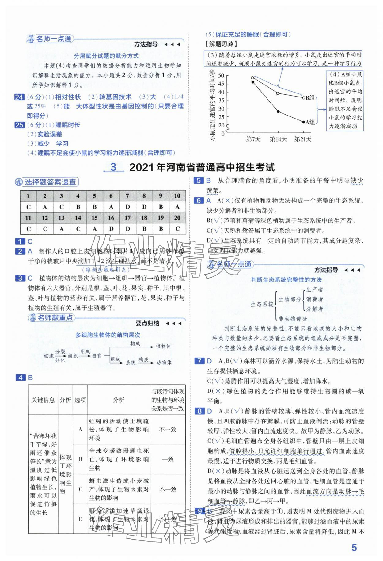 2024年金考卷45套匯編生物河南專版 第5頁