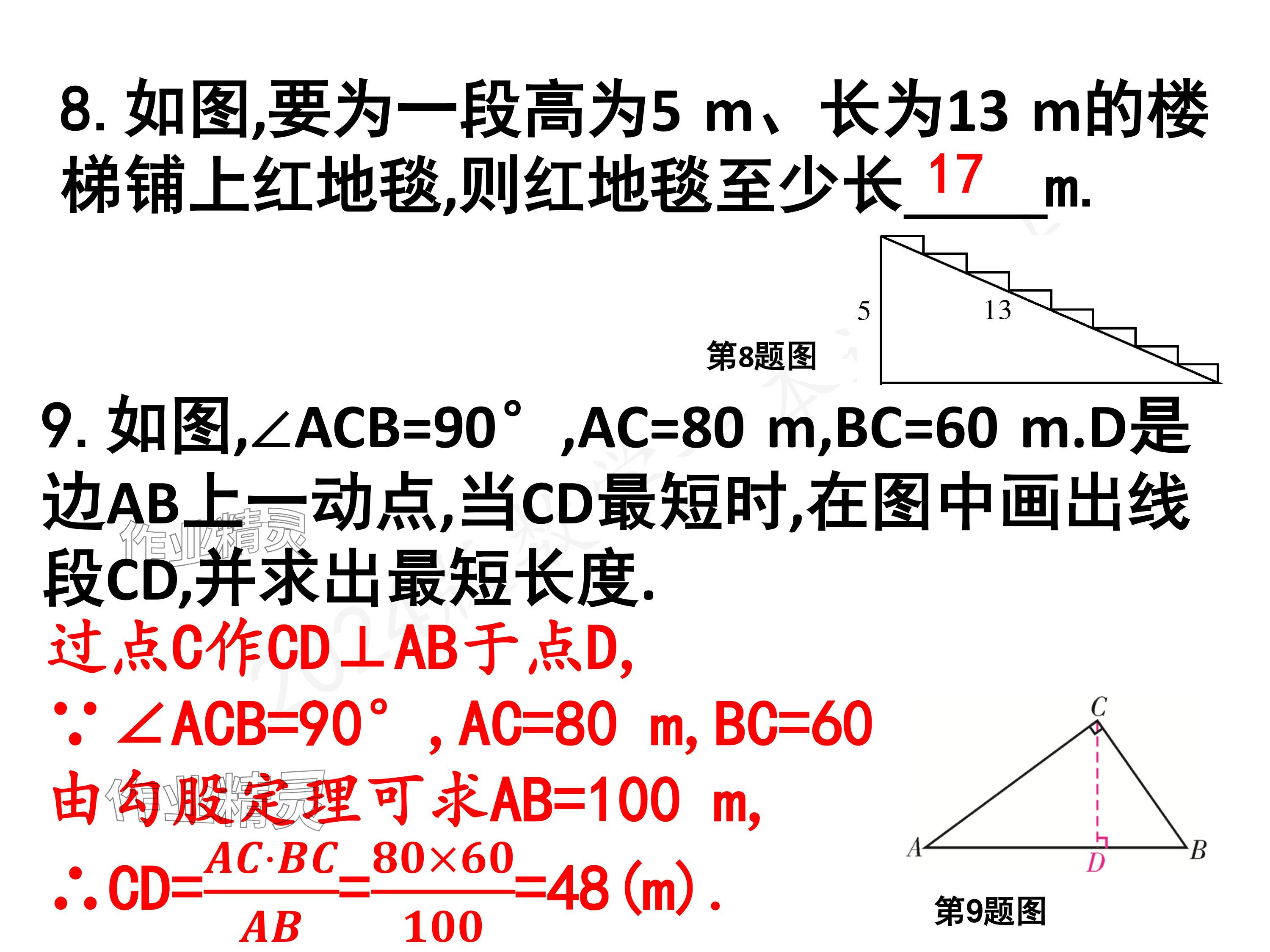 2024年一本通武汉出版社八年级数学上册北师大版核心板 参考答案第20页