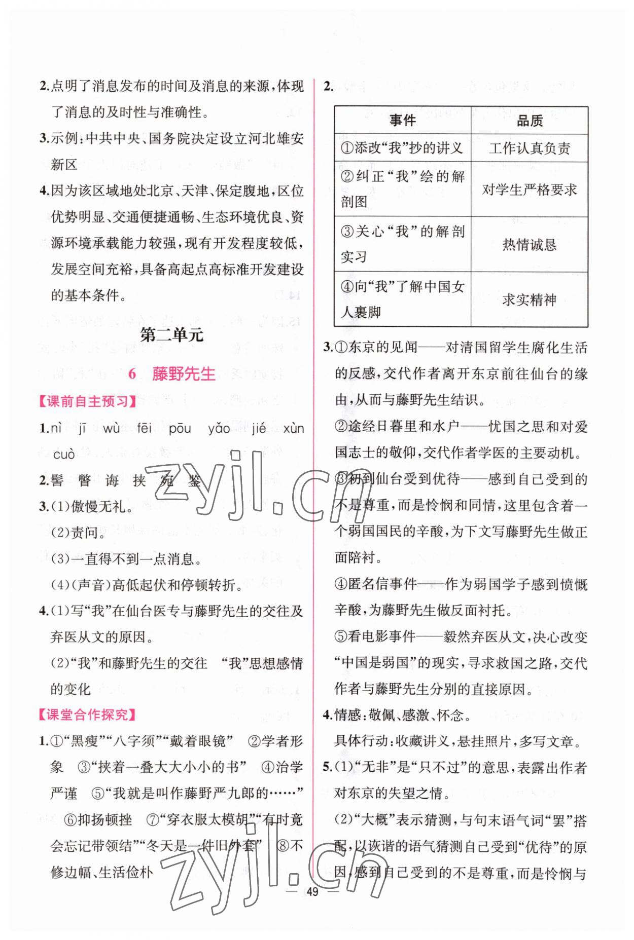 2023年同步導(dǎo)學(xué)案課時(shí)練八年級(jí)語(yǔ)文上冊(cè)人教版 第5頁(yè)