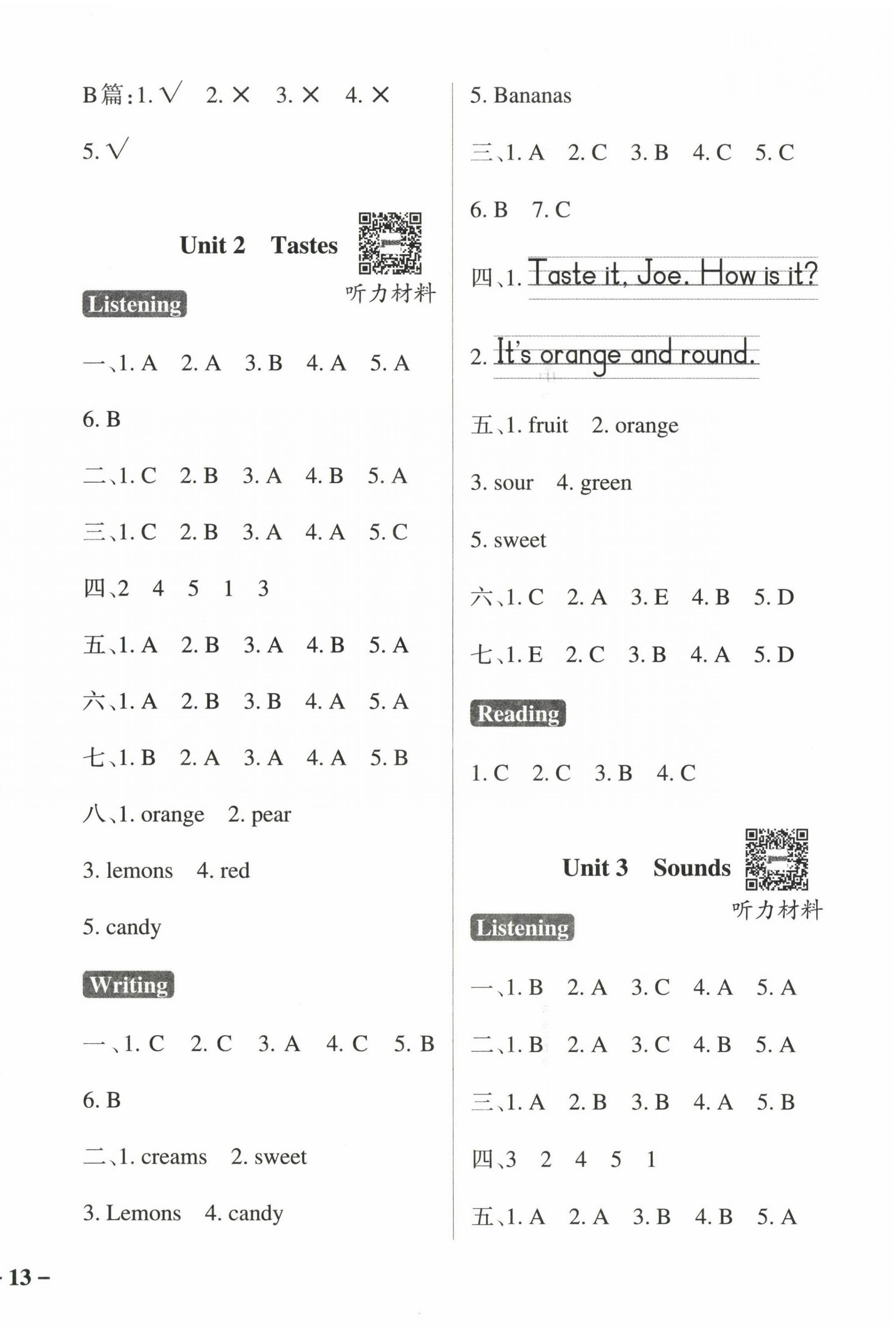 2024年小學(xué)學(xué)霸作業(yè)本三年級(jí)英語(yǔ)下冊(cè)滬教版深圳專版 參考答案第2頁(yè)