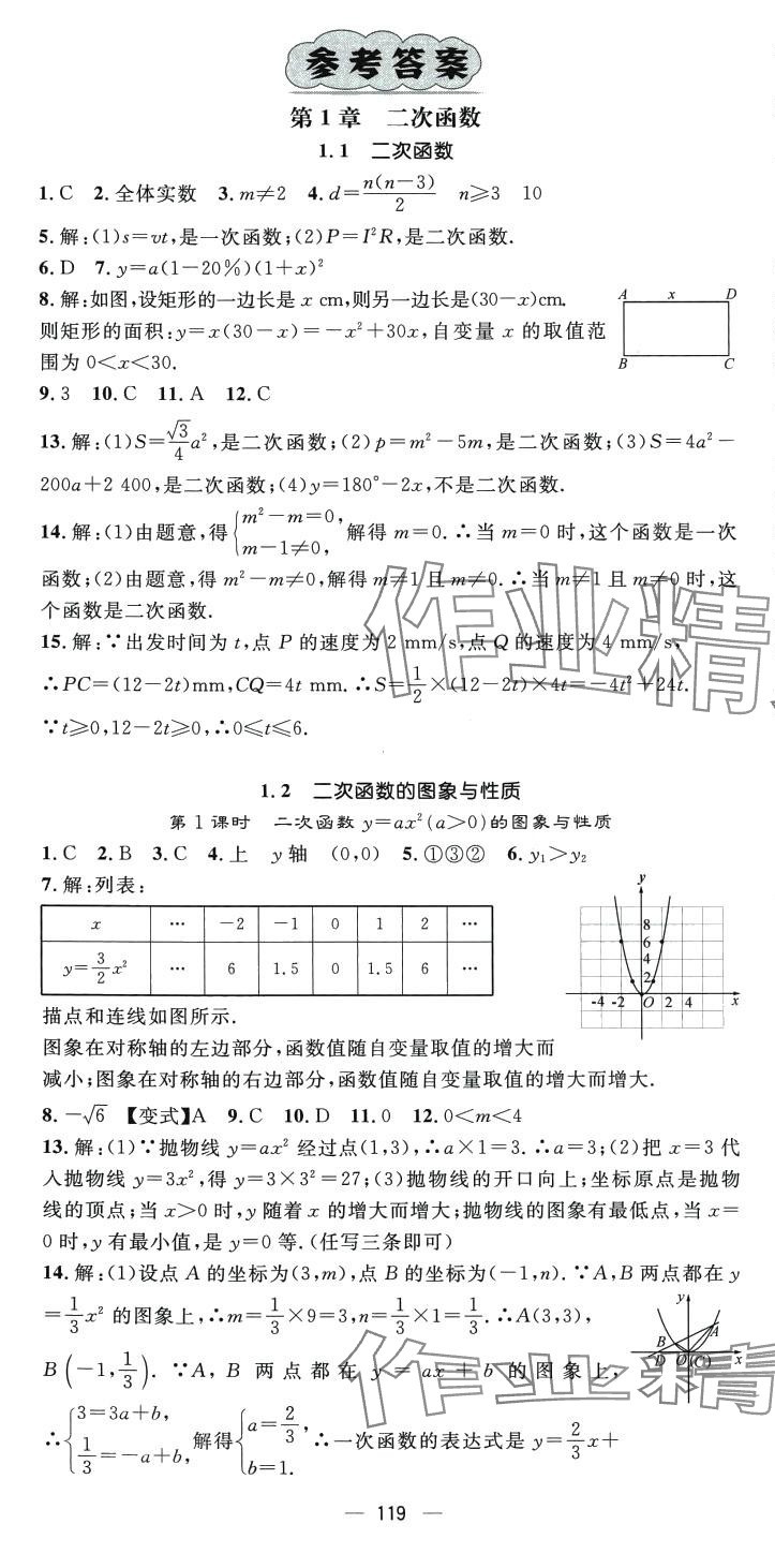 2024年精英新課堂三點(diǎn)分層作業(yè)九年級數(shù)學(xué)下冊湘教版 第1頁