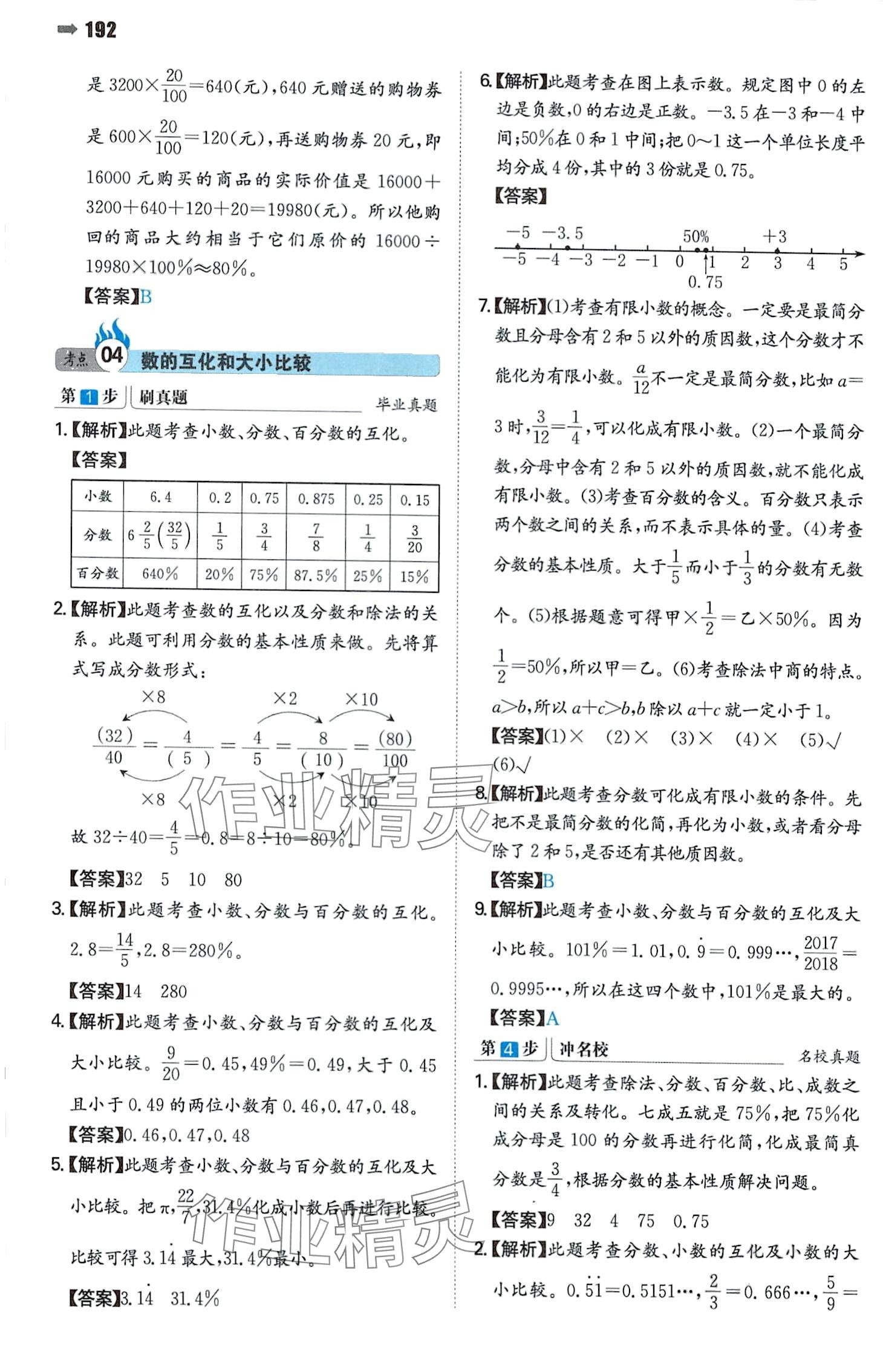 2024年一本名校沖刺必備方案小升初數(shù)學 參考答案第6頁