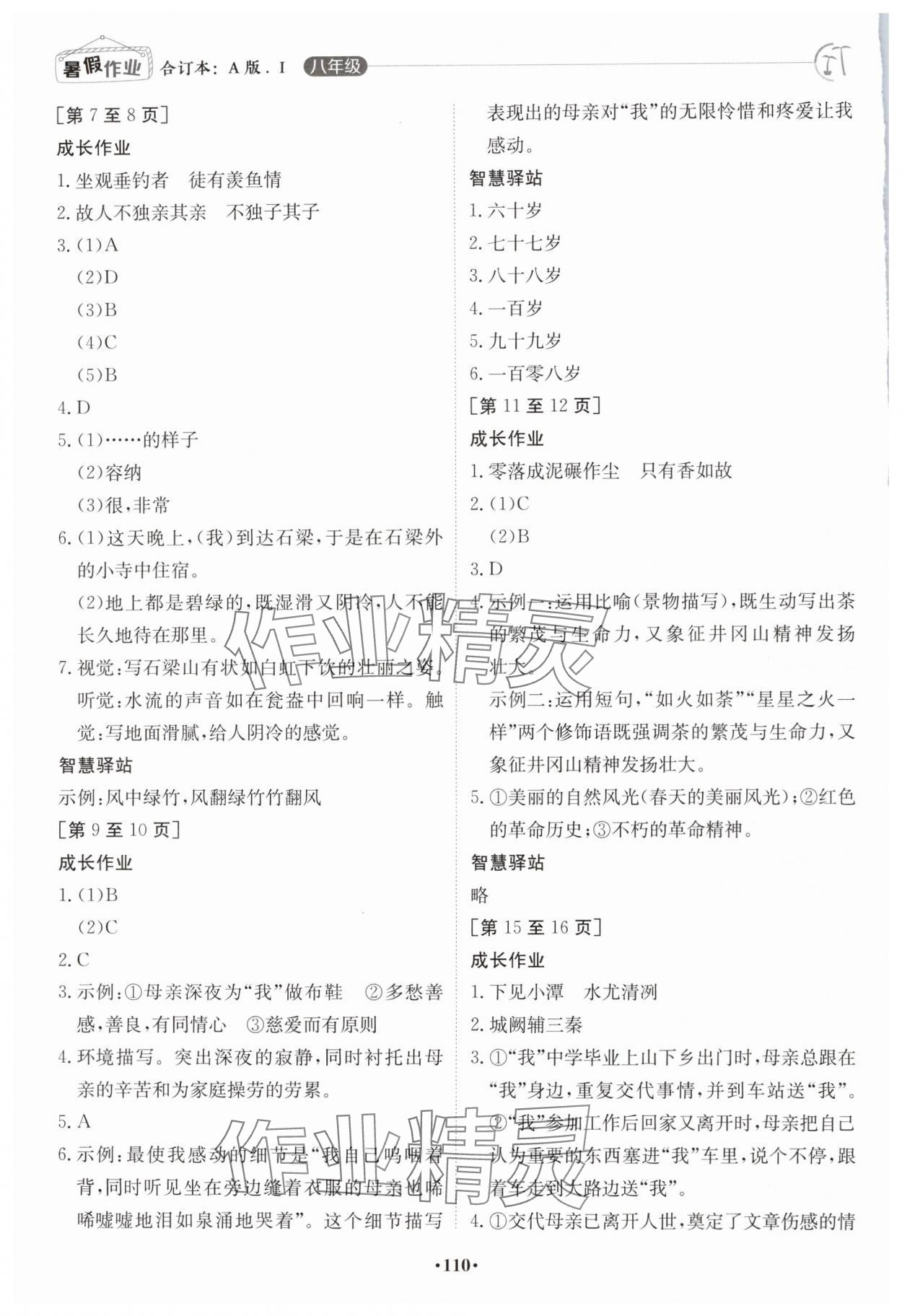 2024年暑假作业江西高校出版社八年级合订本A版I 第2页