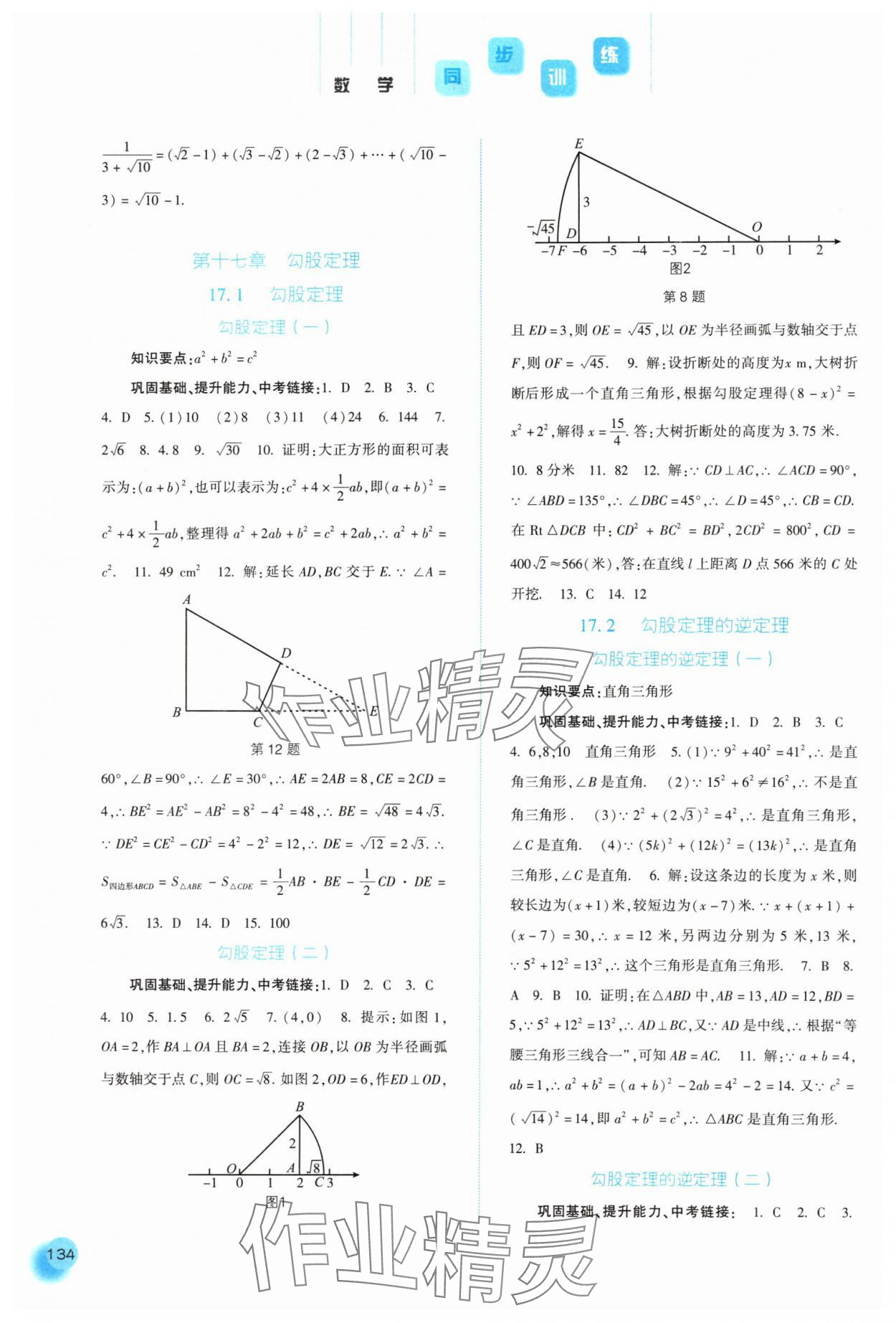2024年同步训练河北人民出版社八年级数学下册人教版 第2页