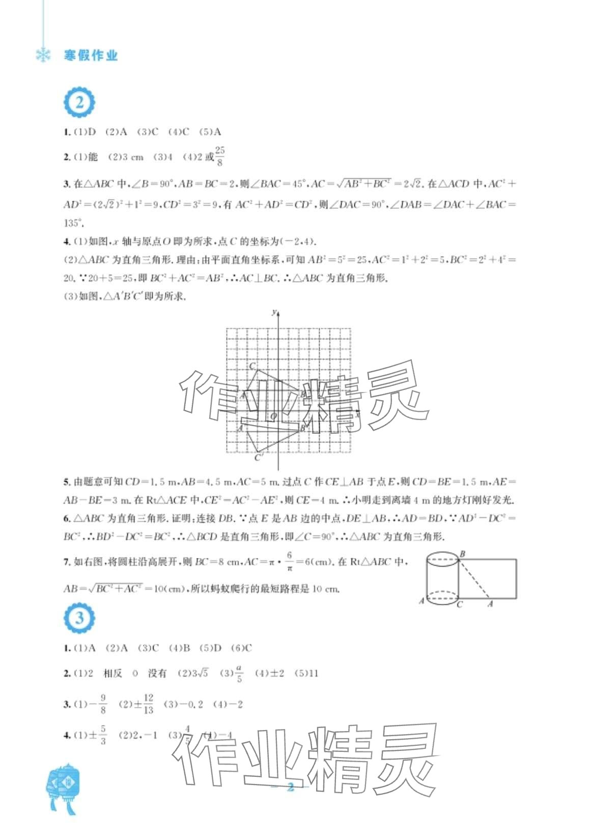 2024年寒假作業(yè)安徽教育出版社八年級數(shù)學(xué)北師大版 第2頁