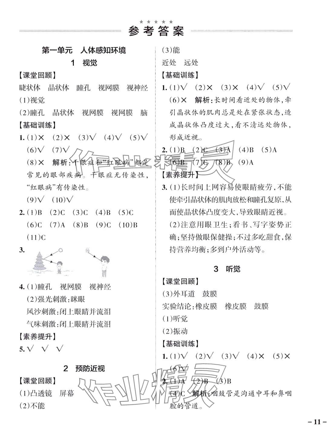 2024年小學(xué)學(xué)霸作業(yè)本六年級(jí)科學(xué)下冊(cè)青島版山東專版 參考答案第1頁(yè)