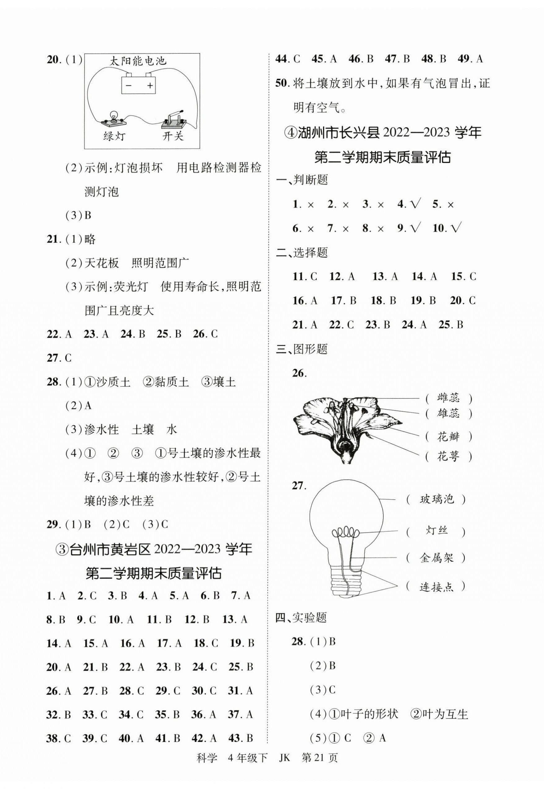 2024年期末真题新卷四年级科学下册教科版 第2页