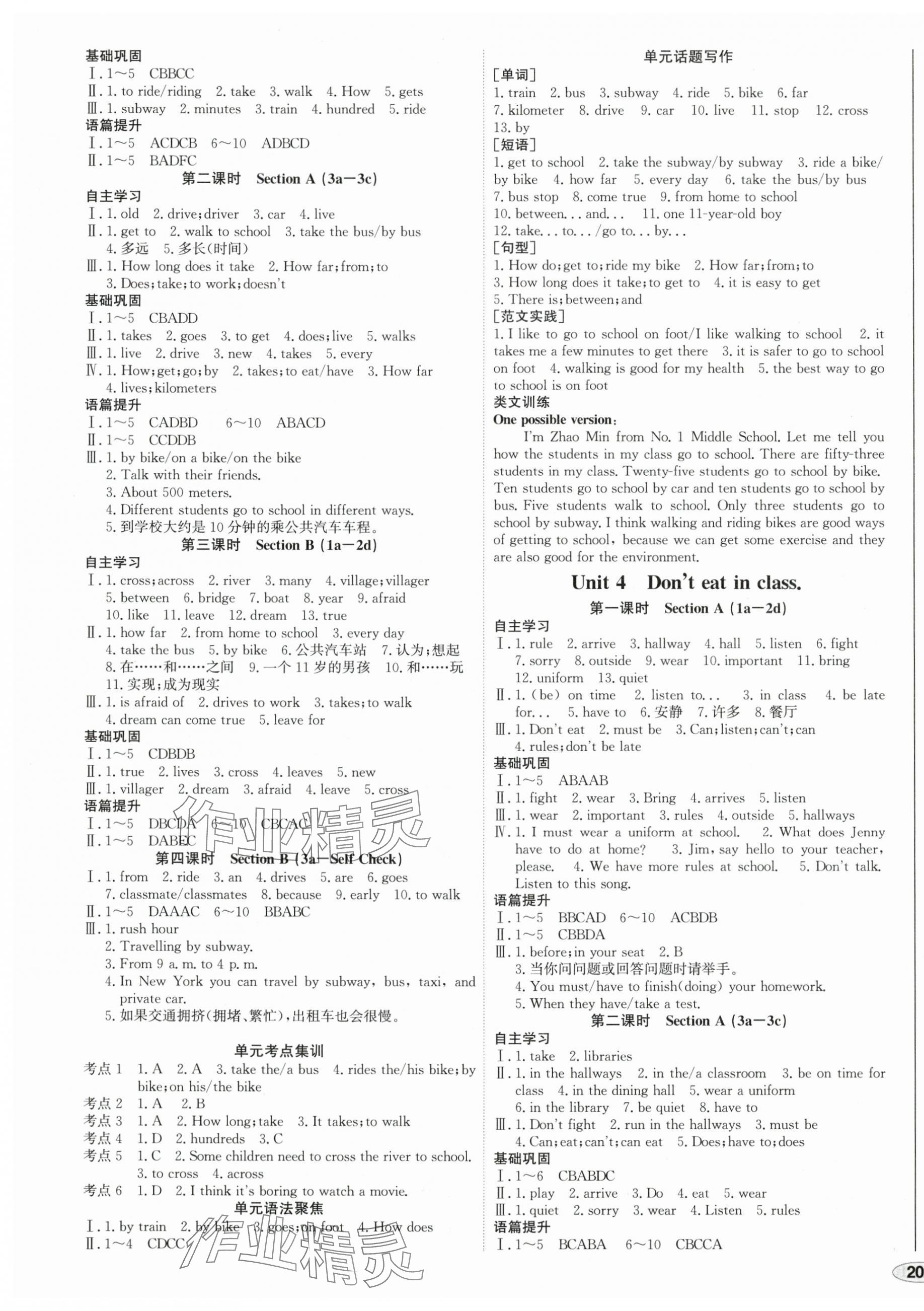 2024年中考档案初中同步学案导学七年级英语下册人教版青岛专版 第3页