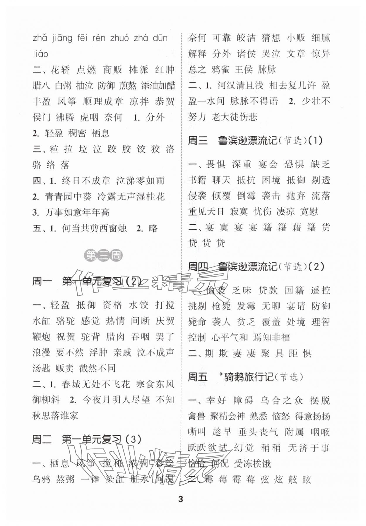 2024年通城學(xué)典默寫能手六年級(jí)語(yǔ)文下冊(cè)人教版江蘇專用 參考答案第3頁(yè)