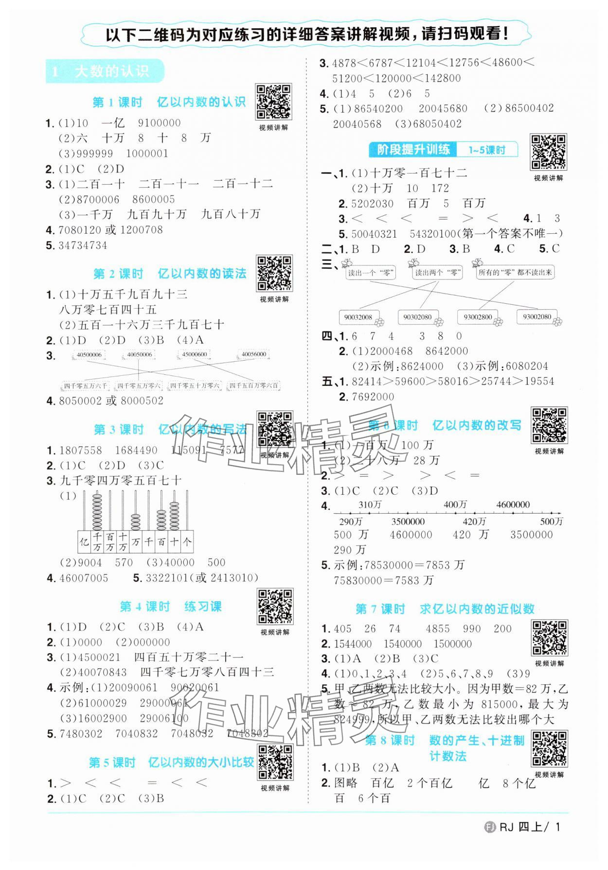 2024年陽(yáng)光同學(xué)課時(shí)優(yōu)化作業(yè)四年級(jí)數(shù)學(xué)上冊(cè)人教版福建專(zhuān)版 第1頁(yè)