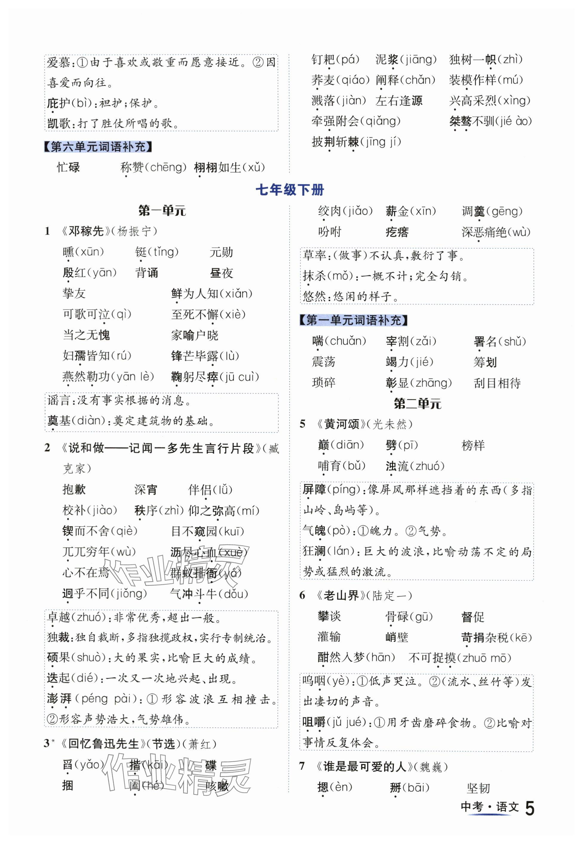 2024年國華圖書中考拐點(diǎn)語文南充專版 參考答案第5頁