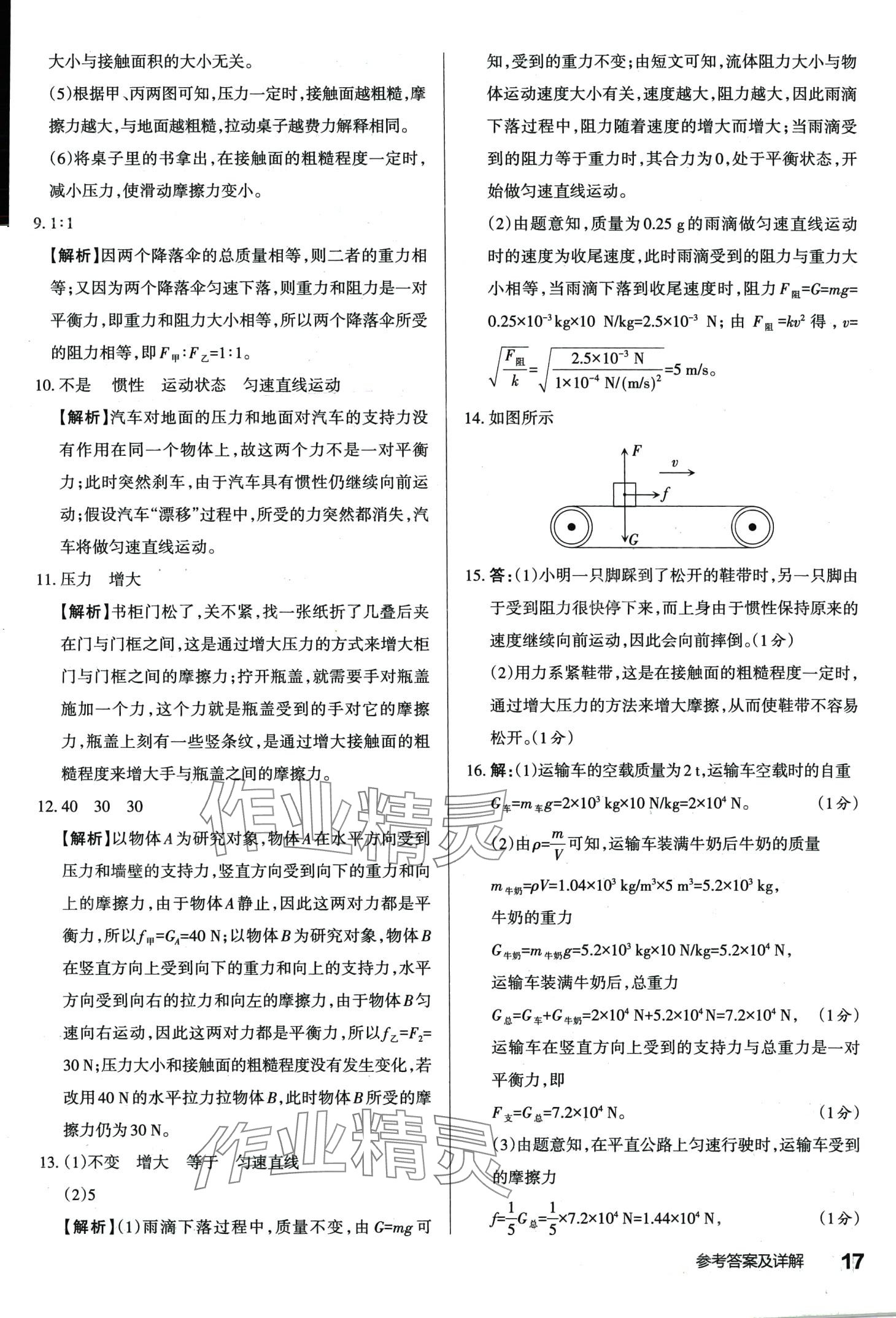 2024年滿分訓(xùn)練設(shè)計(jì)八年級(jí)物理下冊(cè)人教版 第16頁(yè)