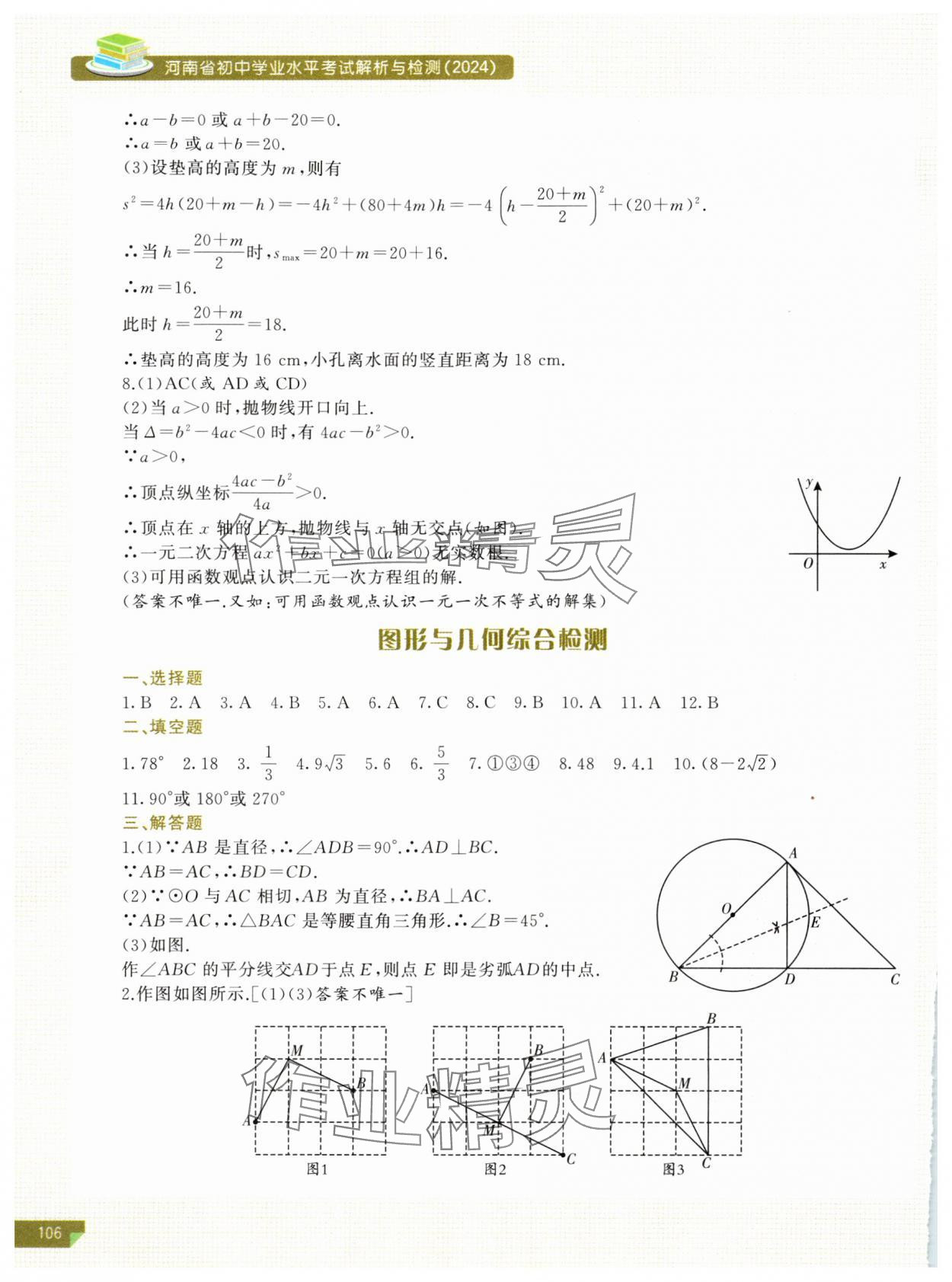 2024年河南省初中学业水平考试解析与检测数学下册 第8页
