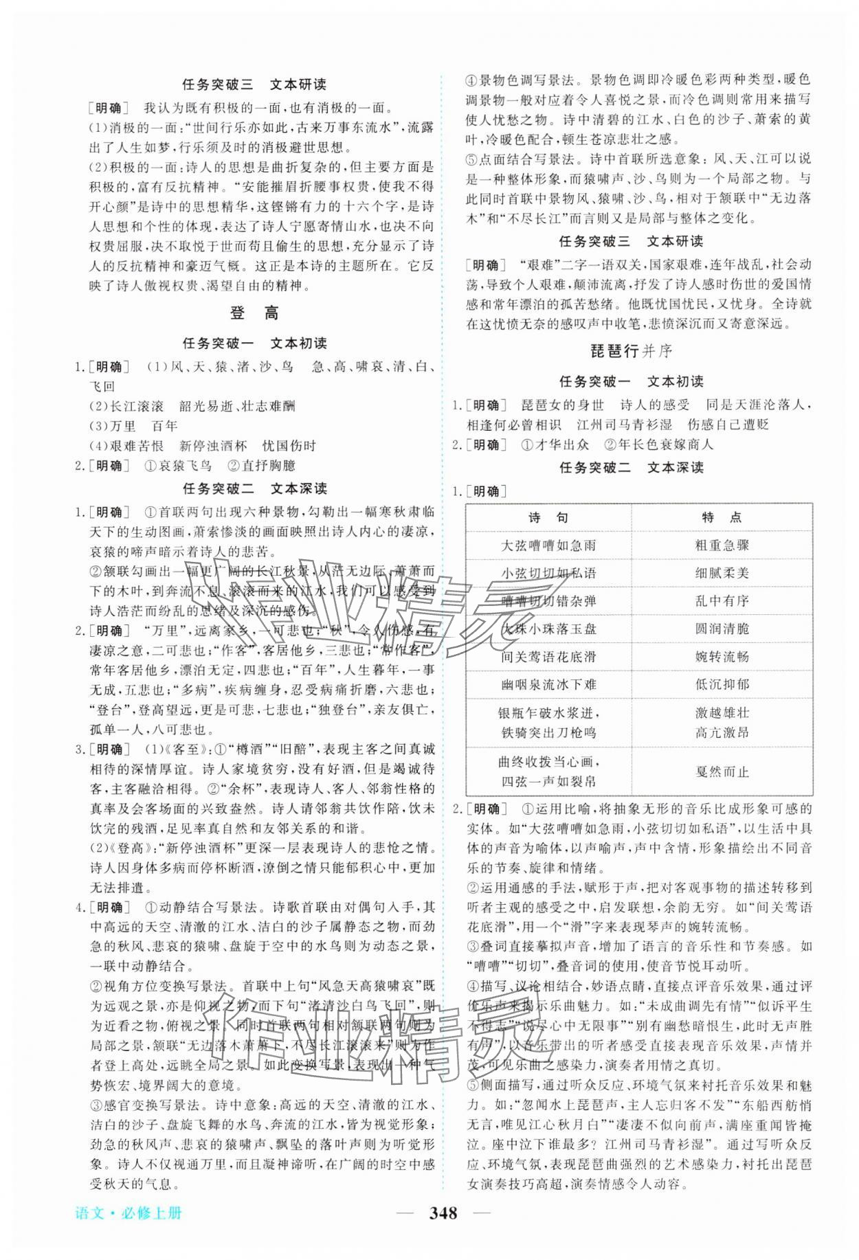 2023年新坐标同步练习高中语文必修上册人教版 参考答案第15页