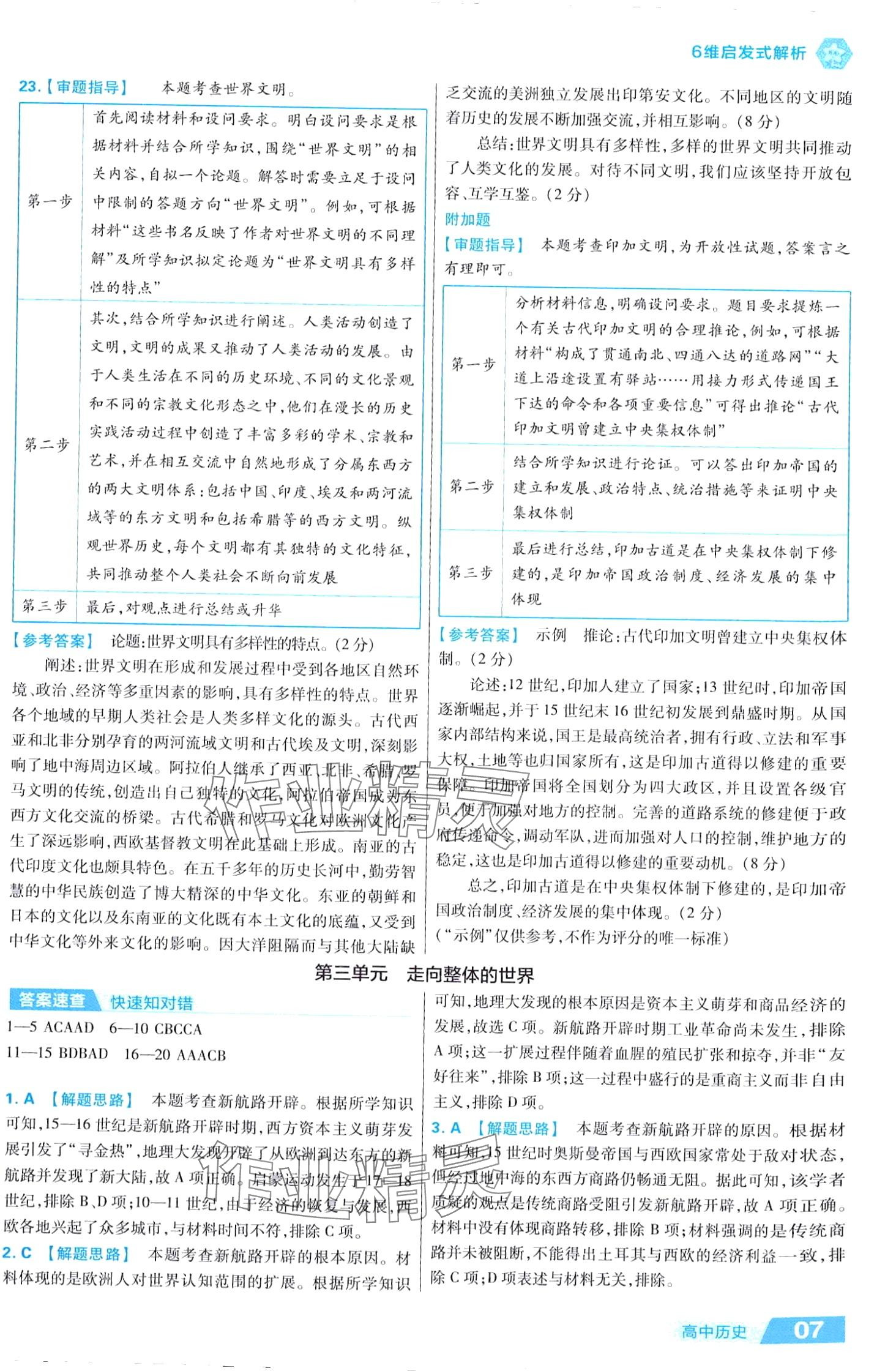 2024年金考卷活页题选高中历史必修下册人教版 第7页