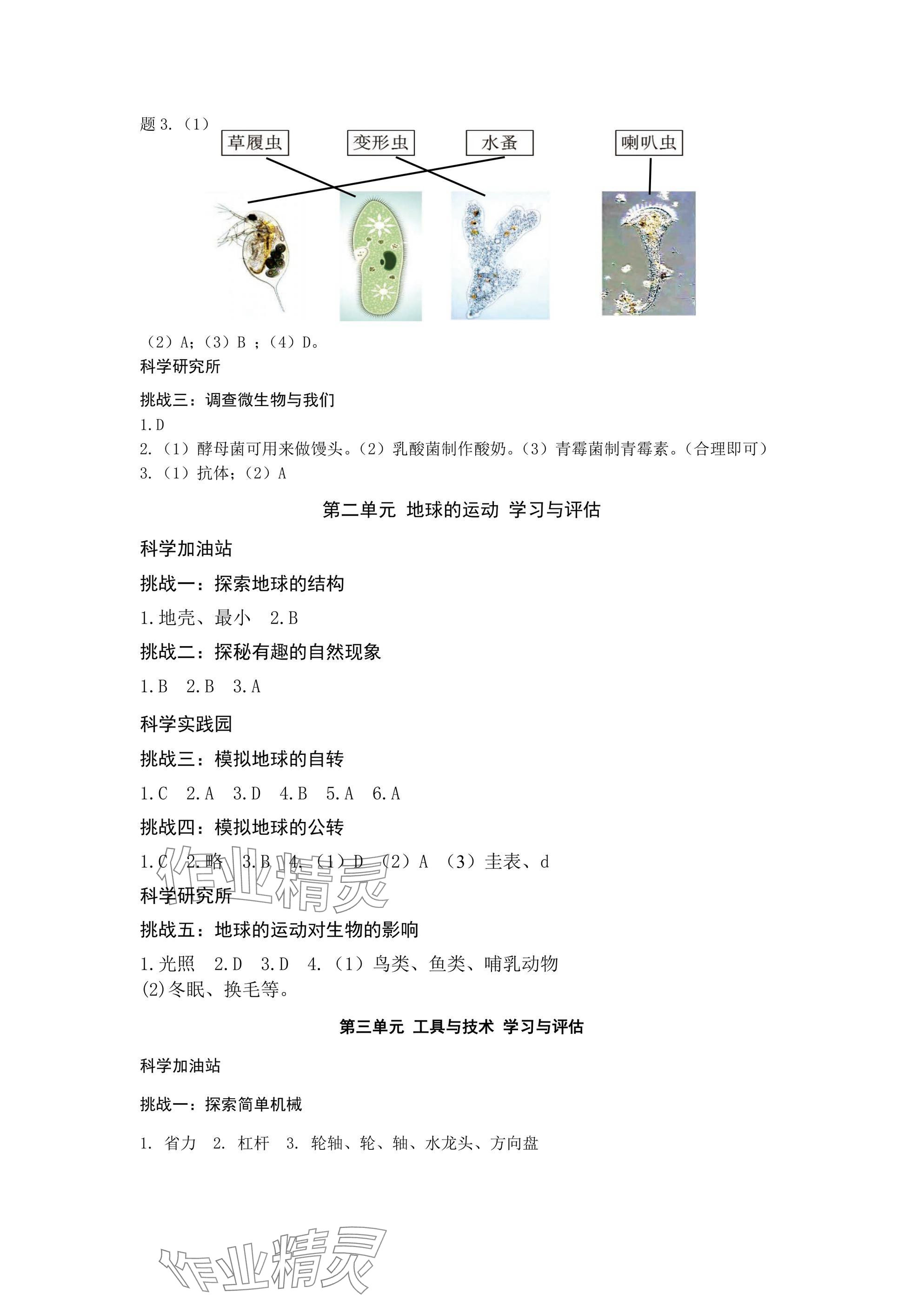 2024年綜合學(xué)習(xí)與評(píng)估六年級(jí)科學(xué)上冊(cè)教科版 參考答案第2頁(yè)