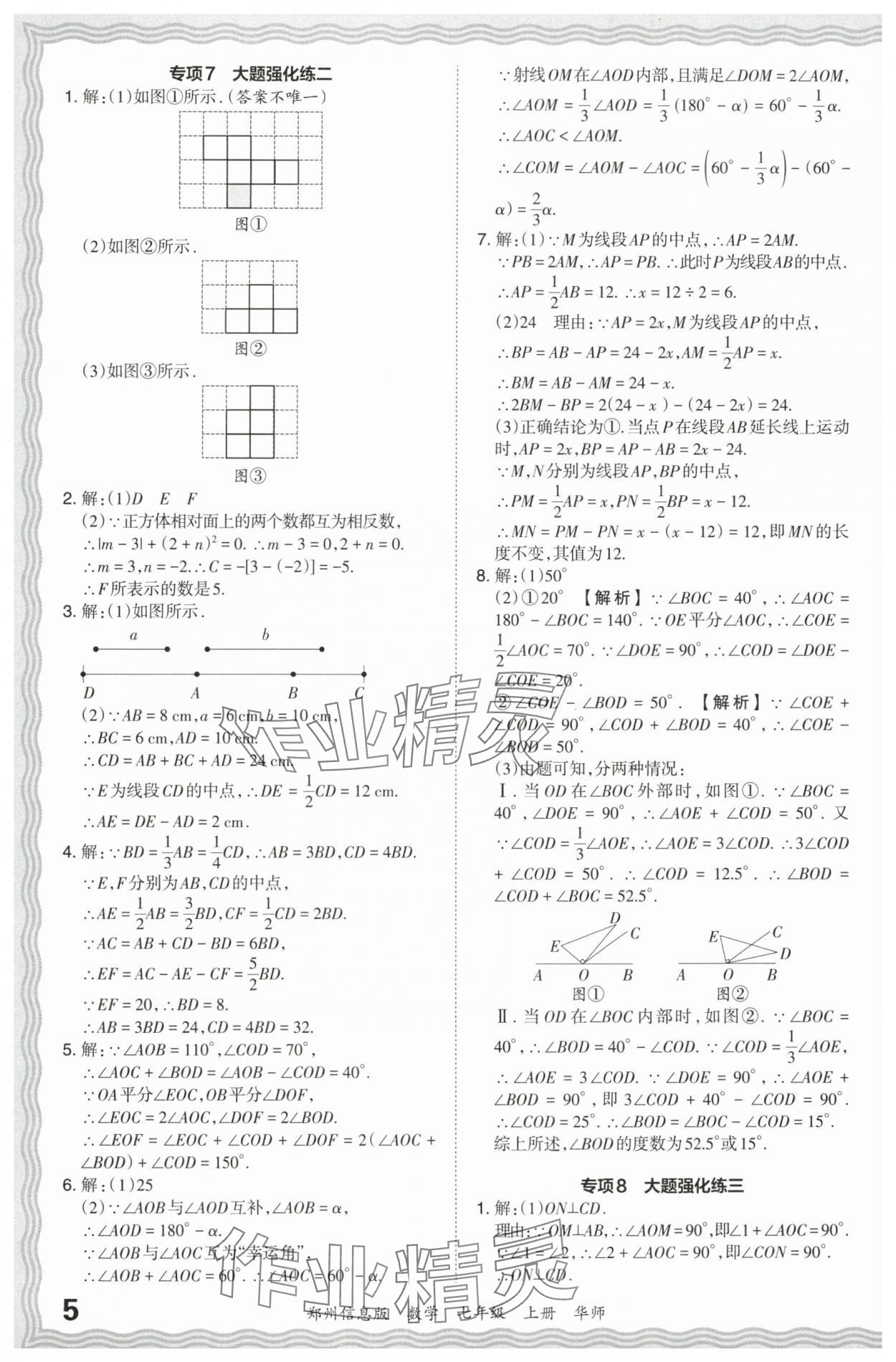 2023年王朝霞期末真題精編七年級數(shù)學(xué)上冊華師大版鄭州專版 參考答案第5頁