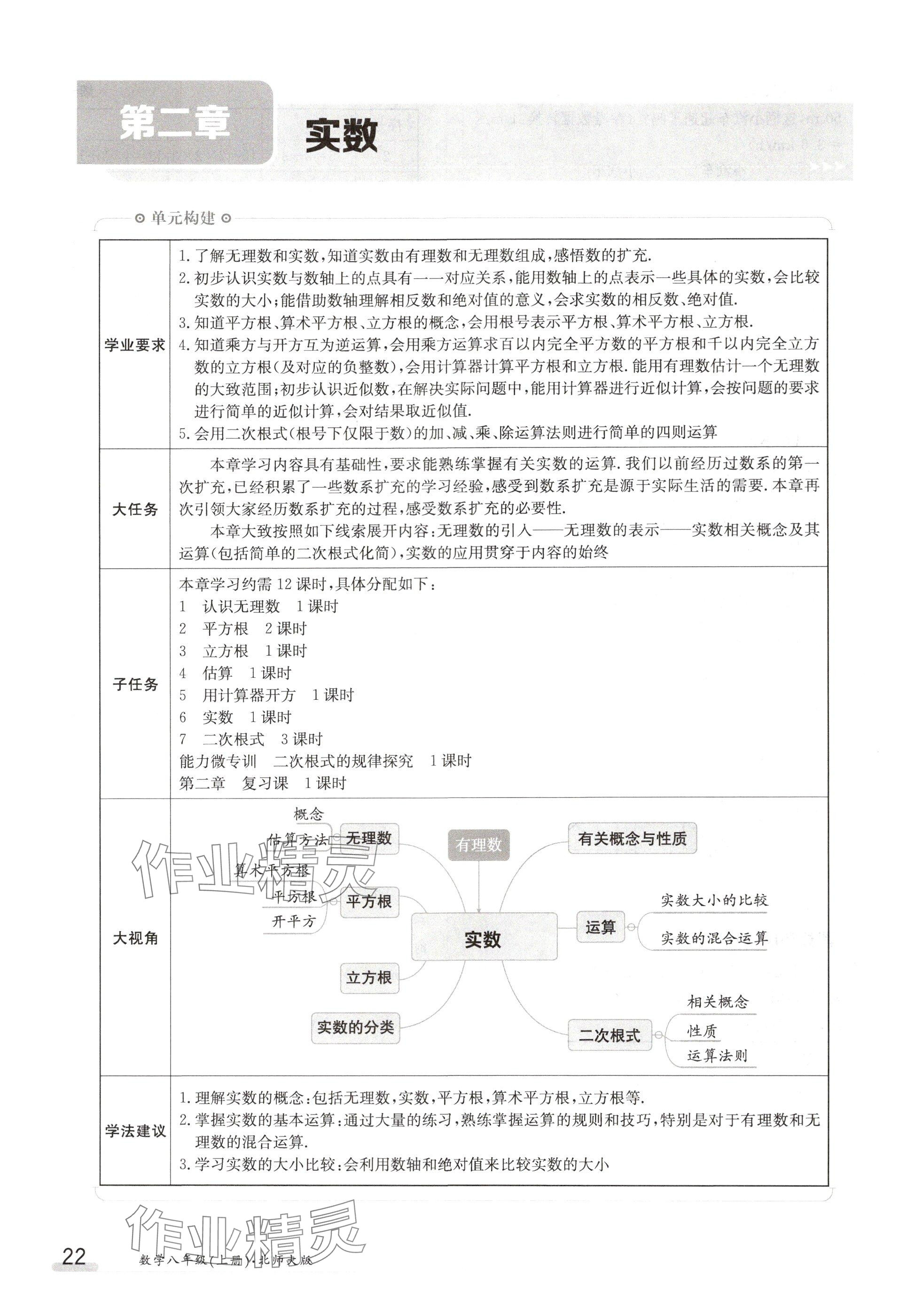 2024年金太阳导学案八年级数学上册北师大版 参考答案第22页