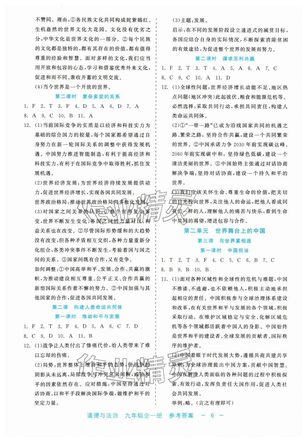 2024年精彩練習(xí)就練這一本九年級(jí)道德與法治全一冊(cè)人教版評(píng)議教輔 第6頁(yè)