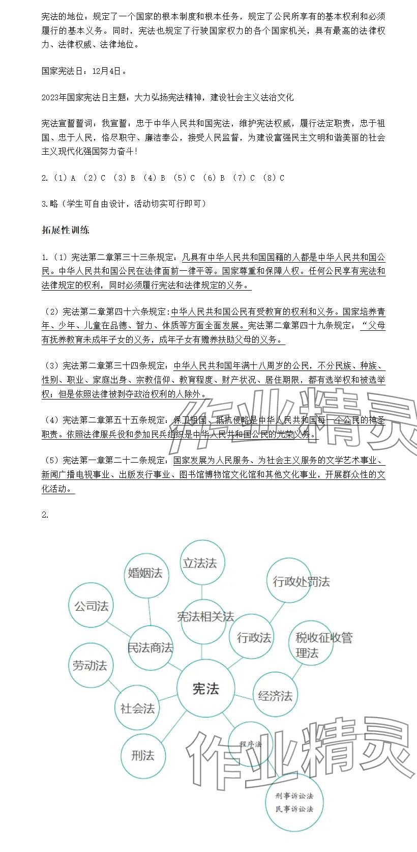 2024年知識(shí)與能力訓(xùn)練六年級(jí)道德與法治上冊(cè)人教版 參考答案第2頁(yè)