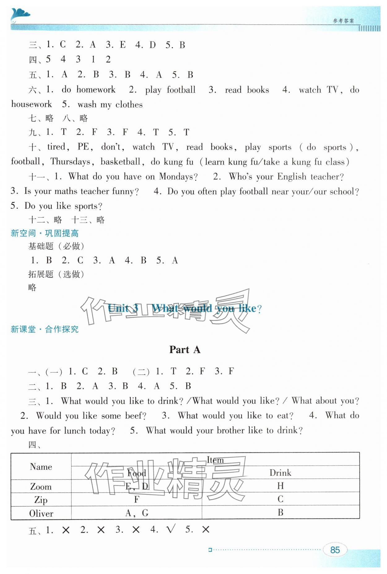 2024年南方新課堂金牌學案五年級英語上冊人教版 第3頁