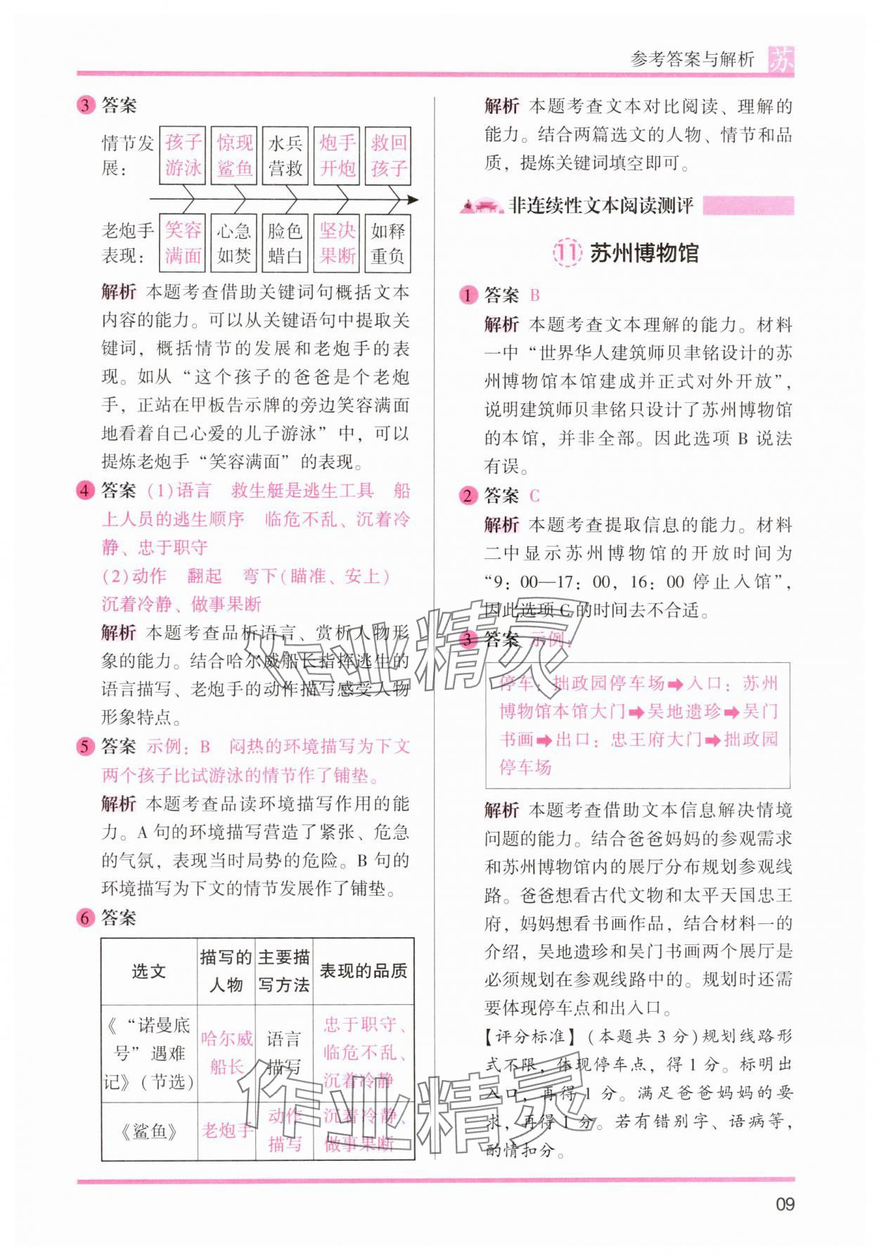 2024年木頭馬閱讀力測評五年級語文上冊人教版江蘇專版 第9頁