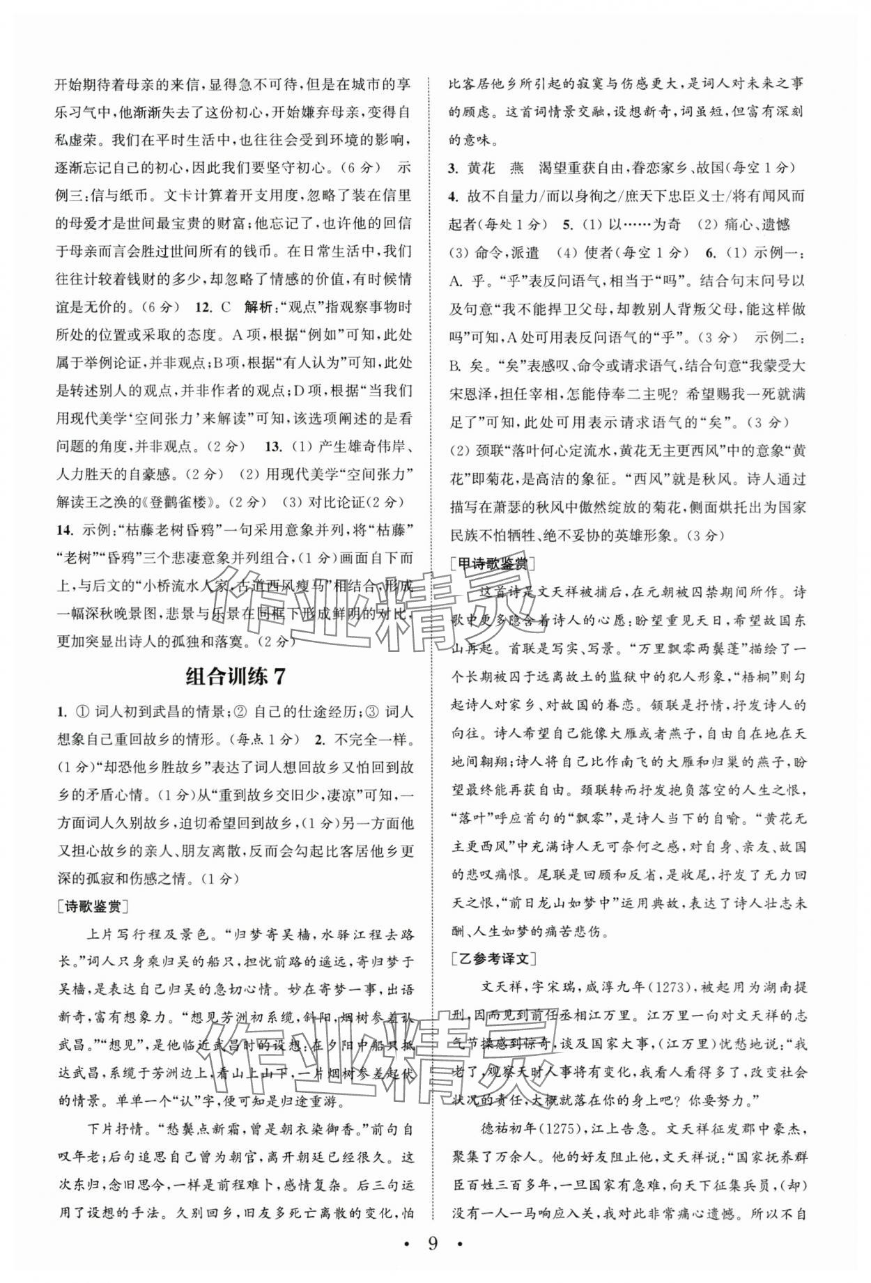 2024年通城學(xué)典初中語文閱讀組合訓(xùn)練語文南通專版 第9頁