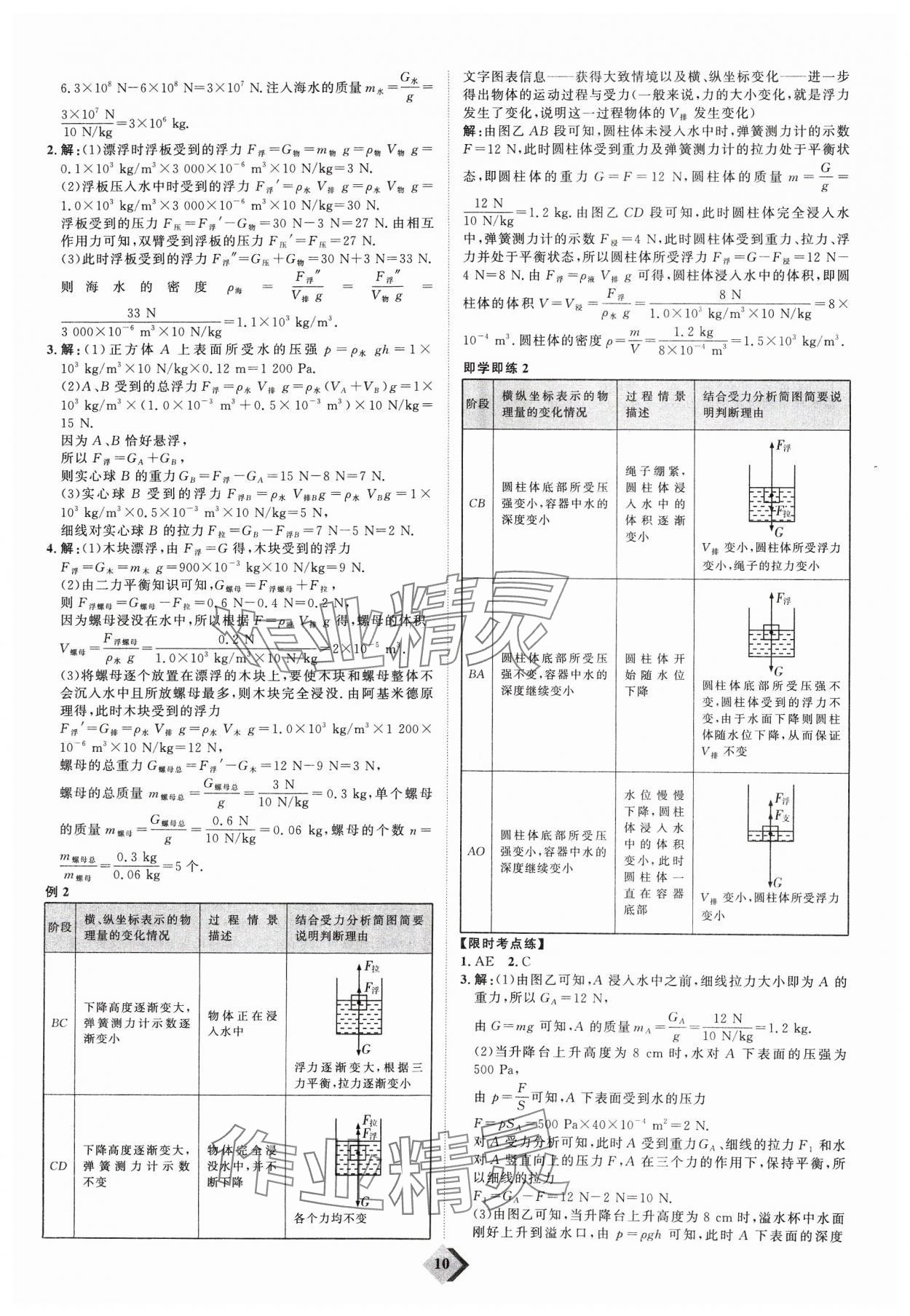 2024年优加学案赢在中考物理潍坊专版 参考答案第10页