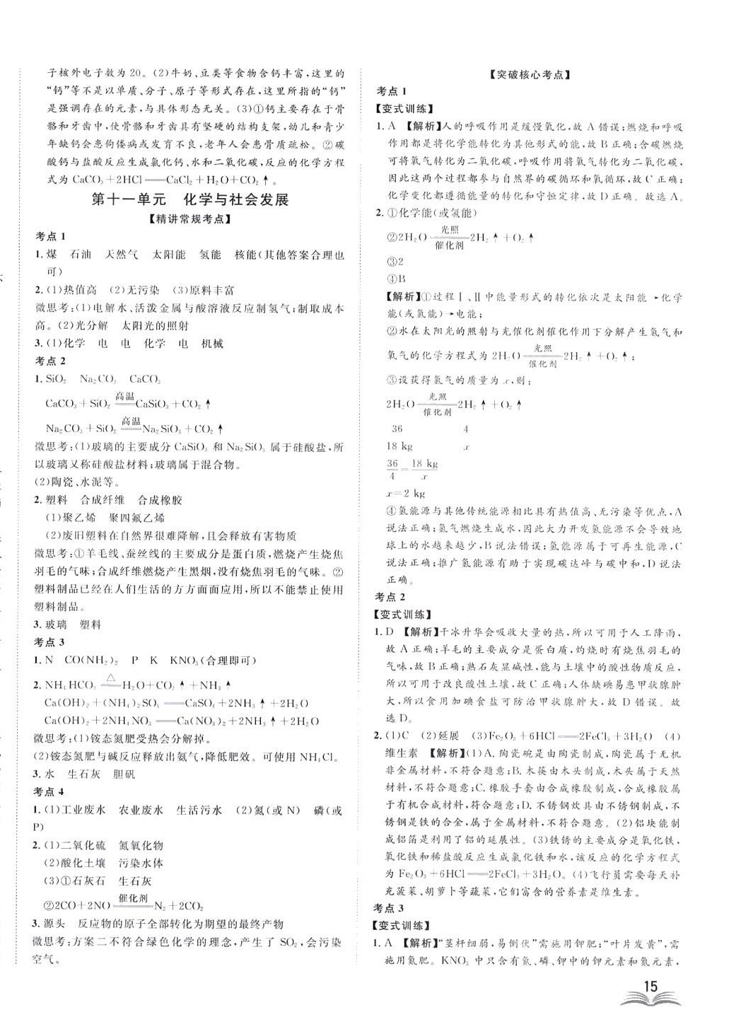 2024年高分計(jì)劃一卷通化學(xué)中考 第10頁