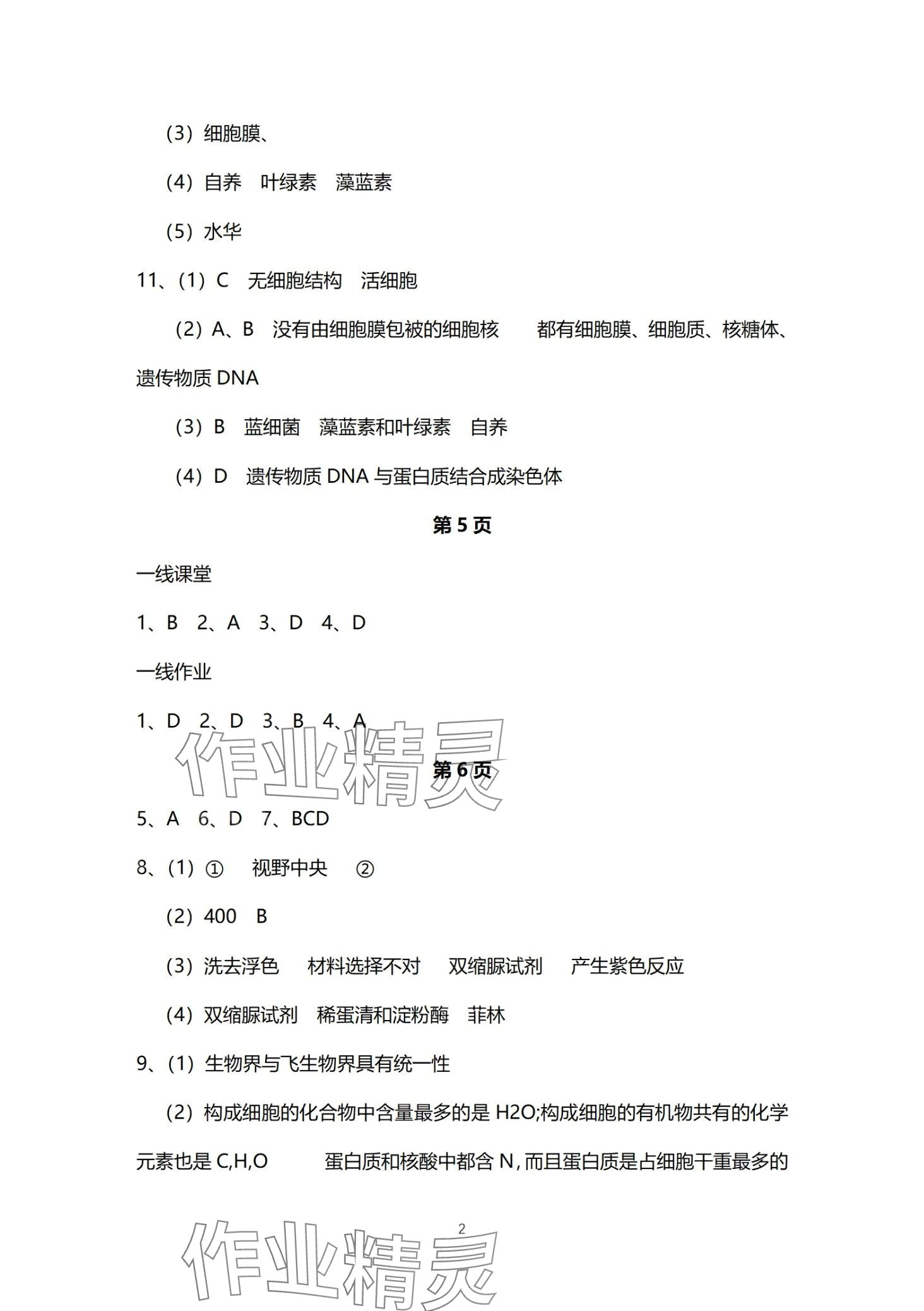 2024年一线精练高中生物必修1人教版 第2页