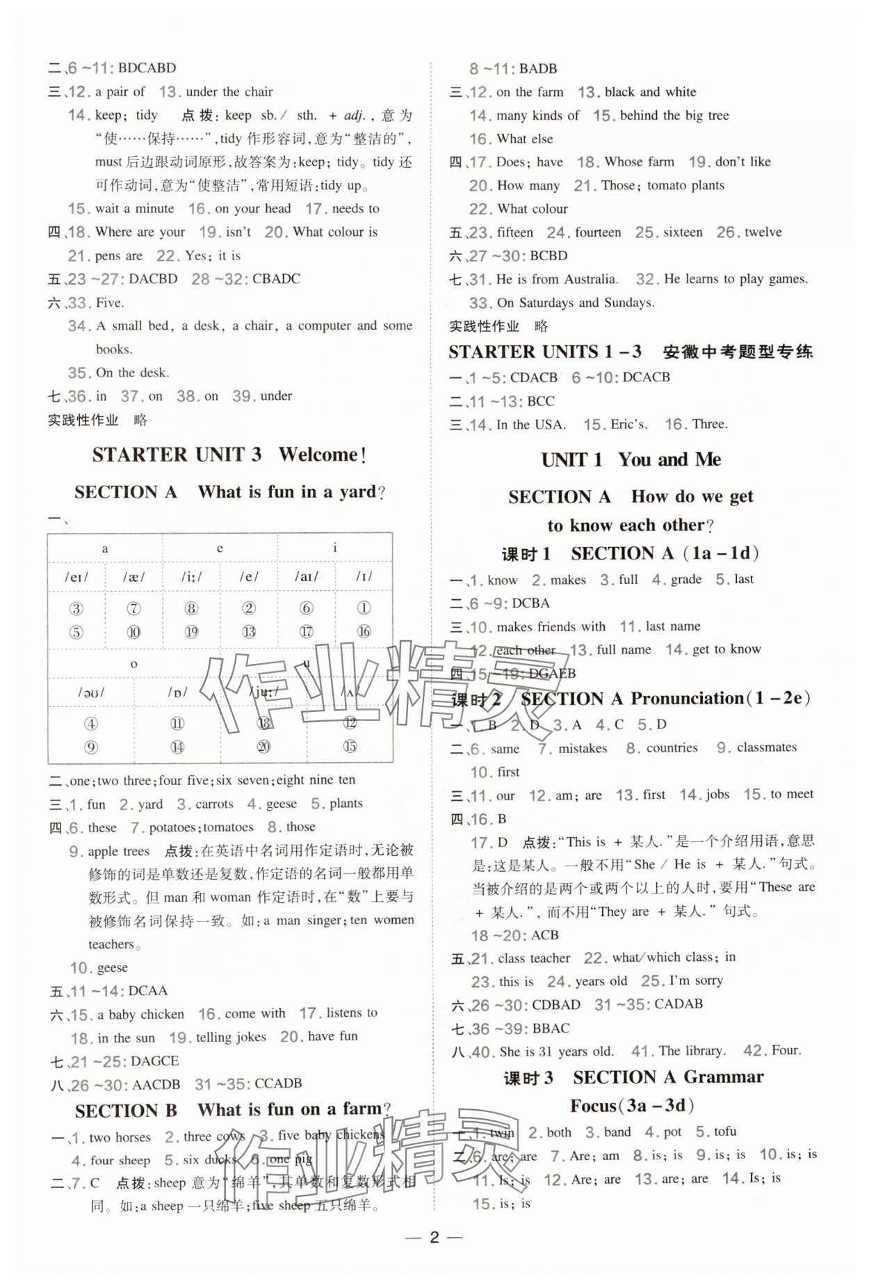 2024年點撥訓(xùn)練七年級英語上冊人教版安徽專版 第2頁