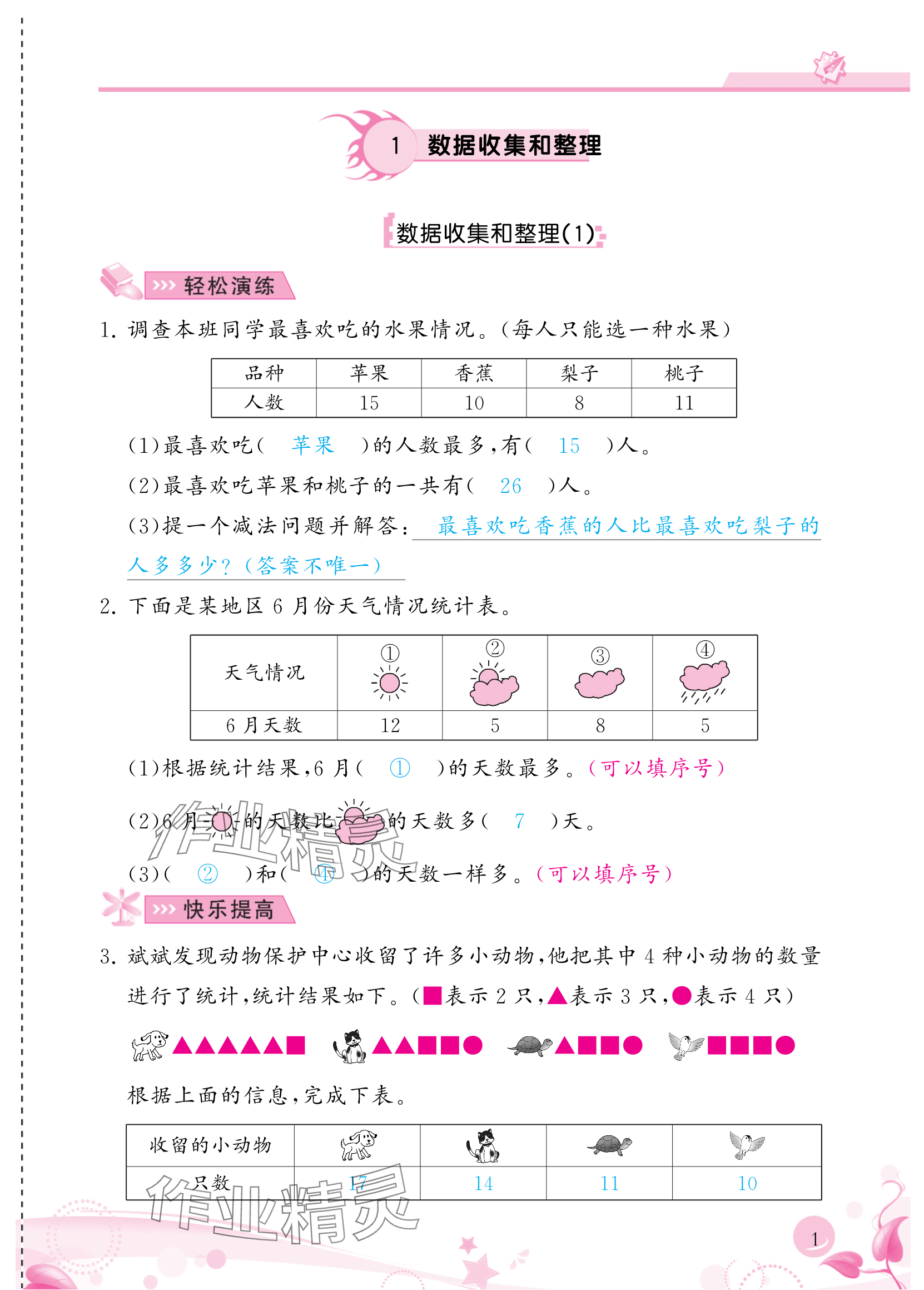 2024年小学生学习指导丛书二年级数学下册人教版 参考答案第1页